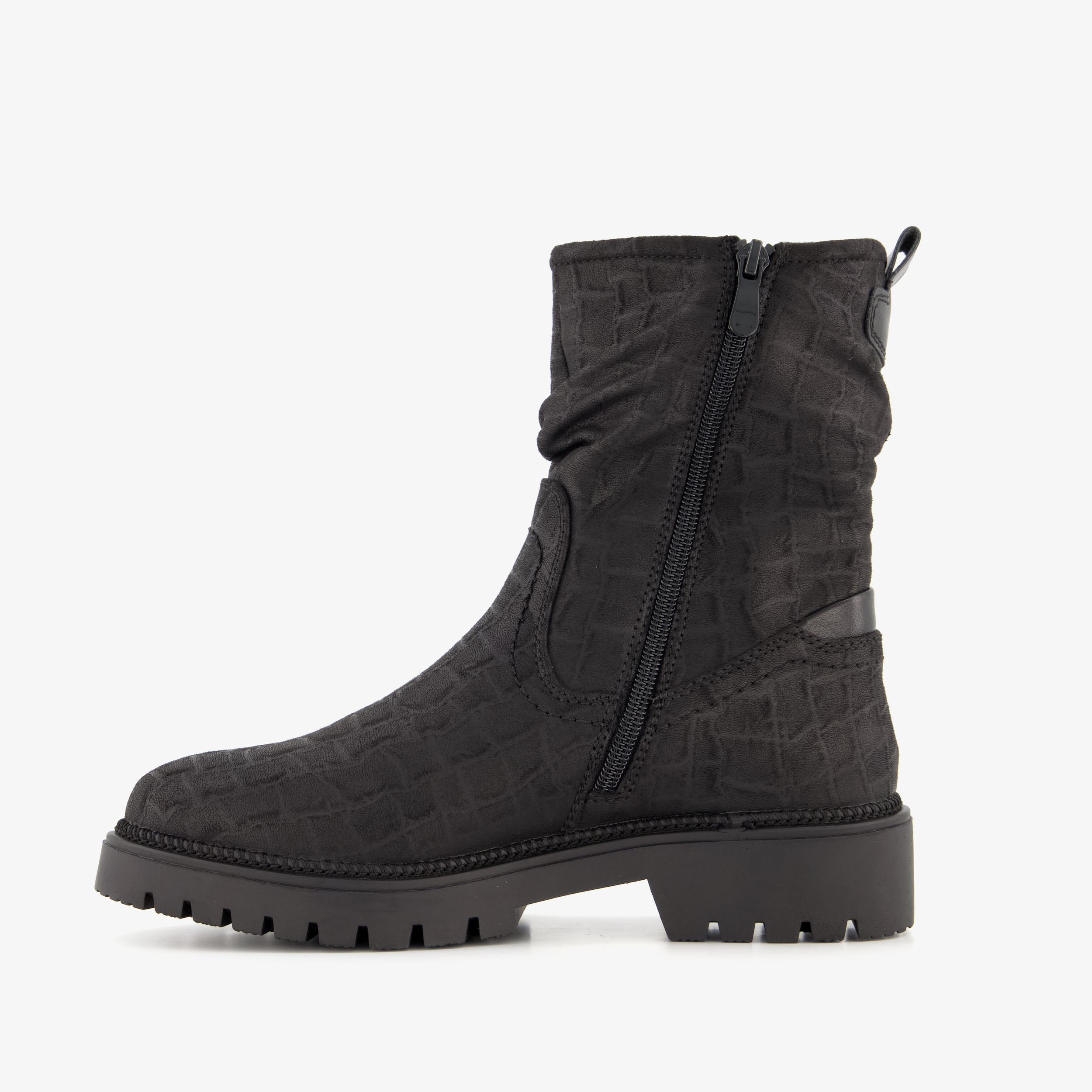 Blue Box dames croco boots zwart