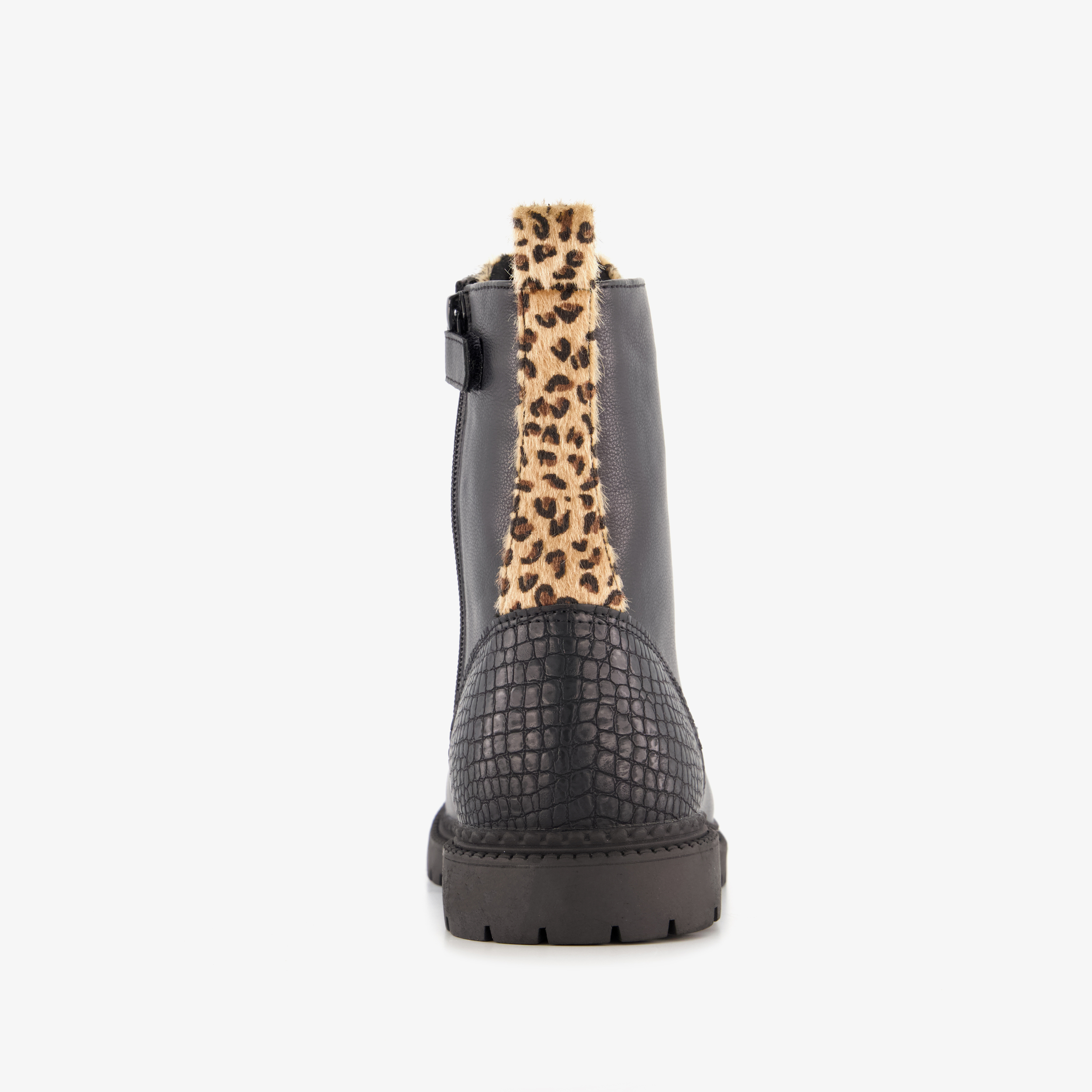 Blue Box meisjes veterboots met luipaard details zwart – foto 2