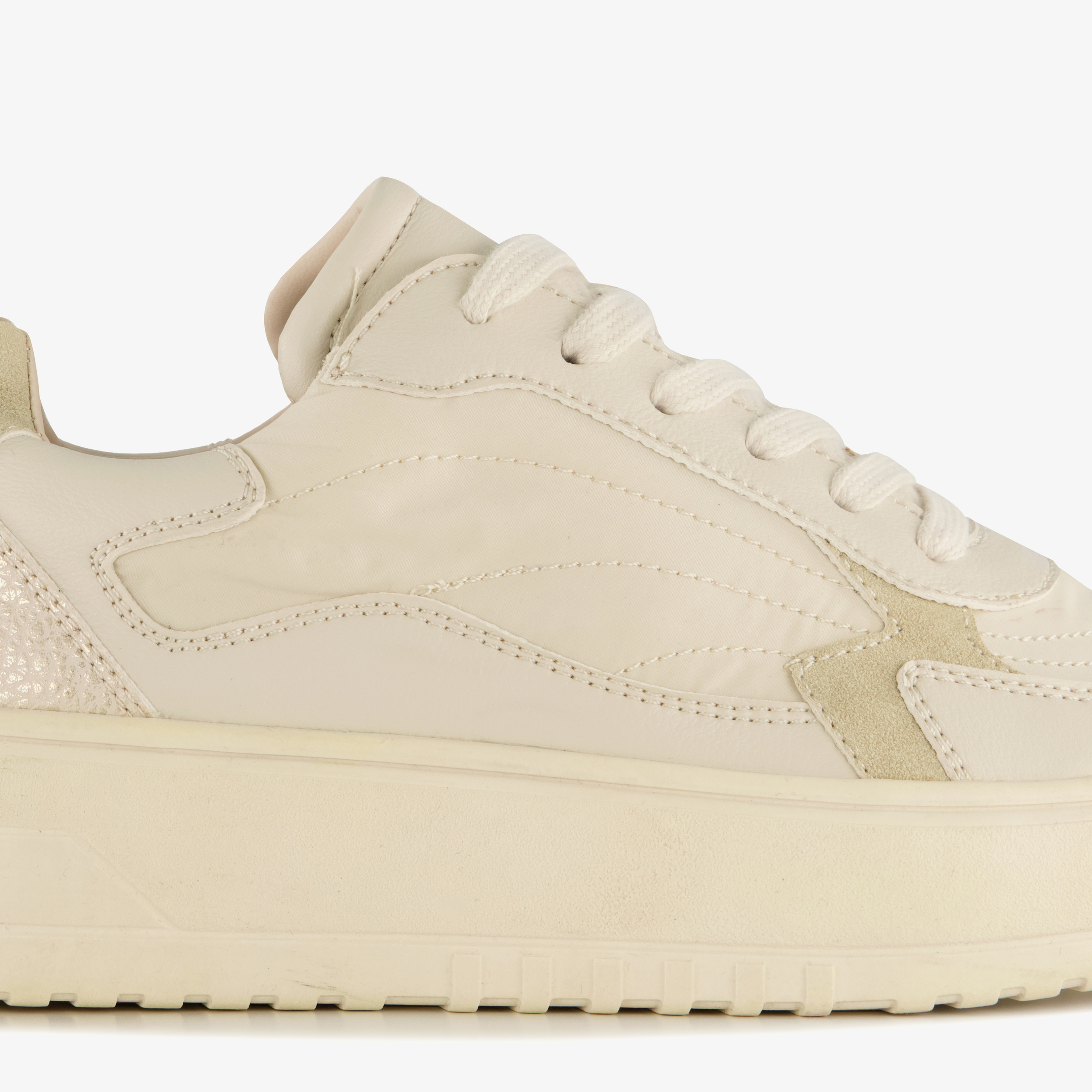 Blue Box dames sneakers met plateauzool beige – foto 5