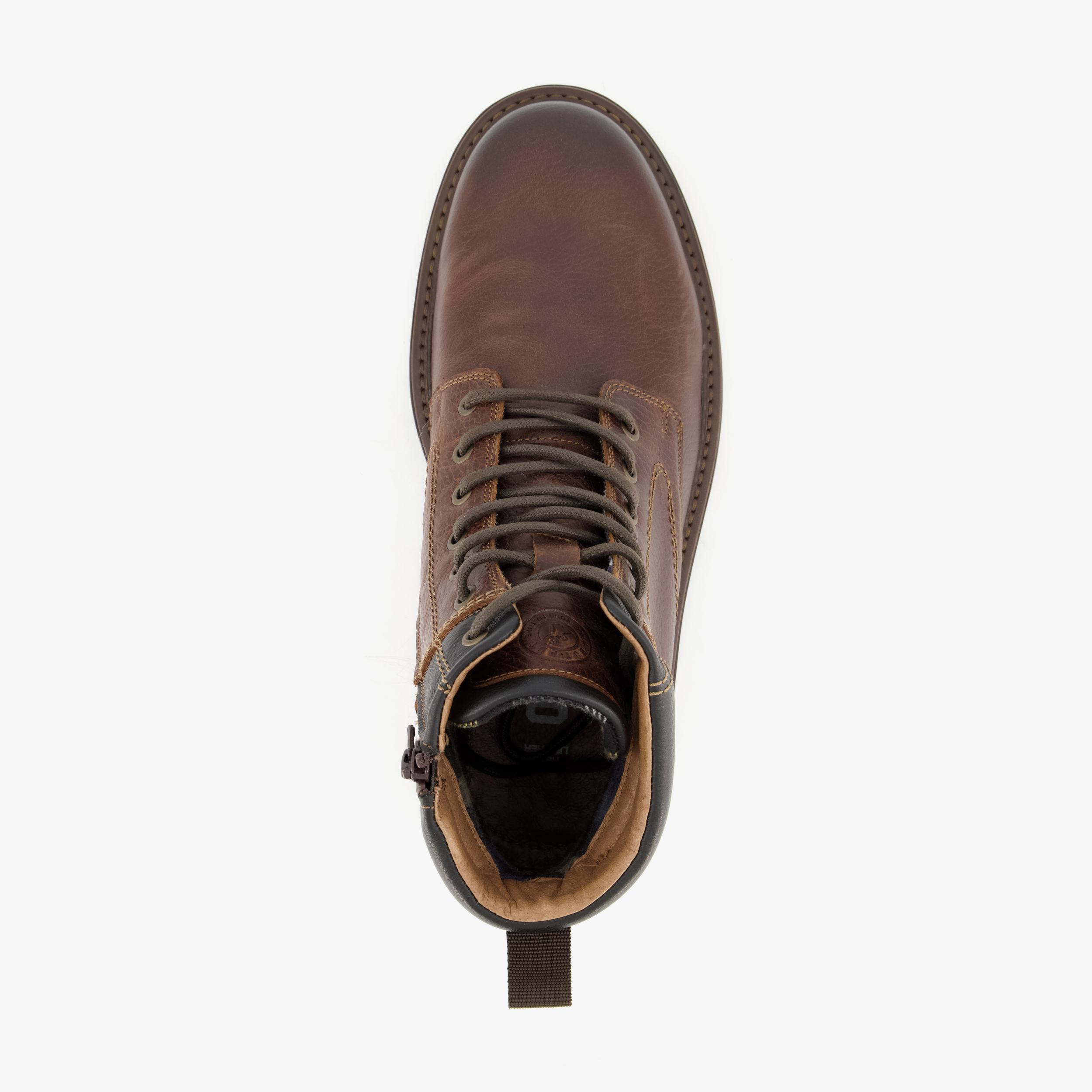 Output leren heren veterboots bruin – foto 4