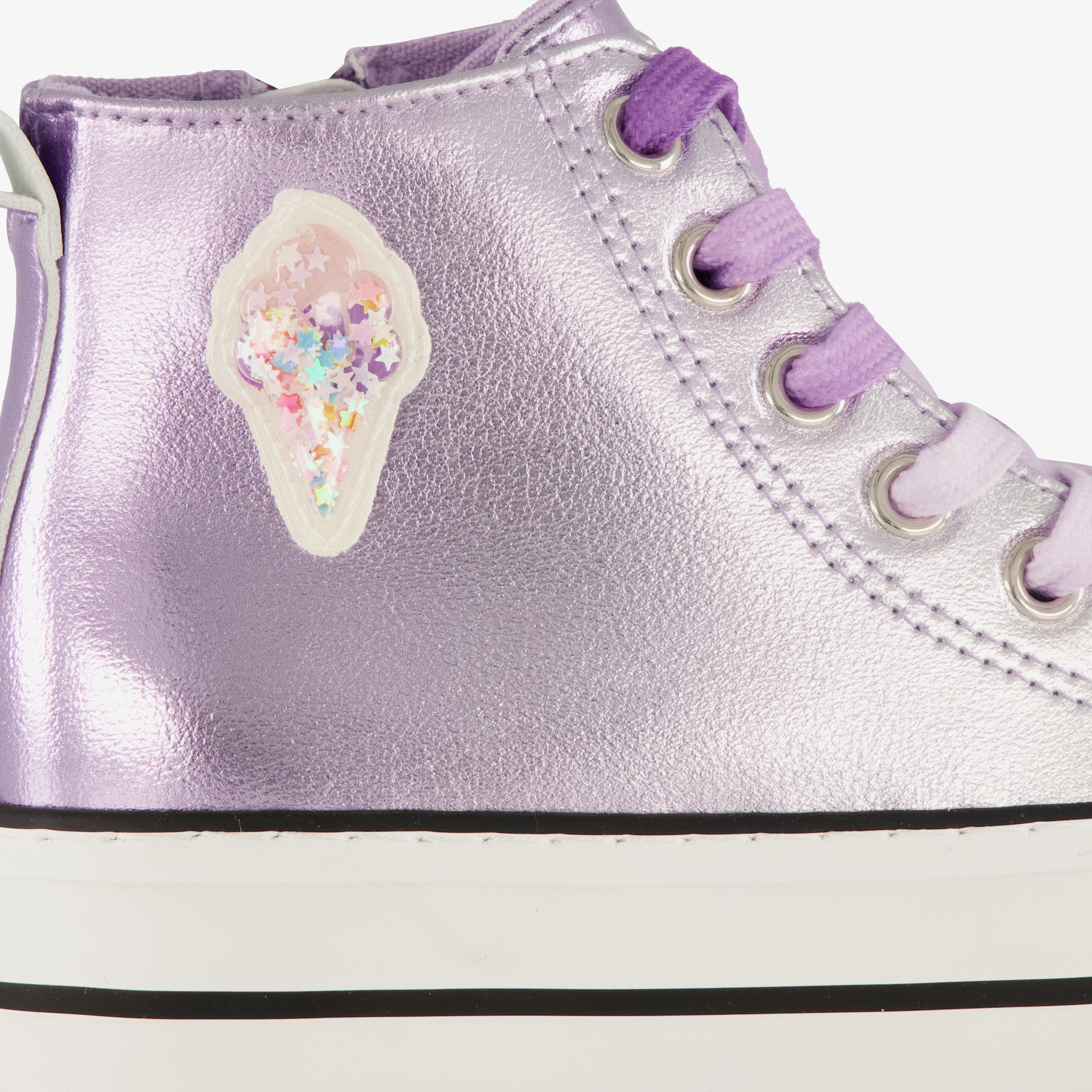 Blue Box hoge meisjes sneakers metallic paars – foto 5