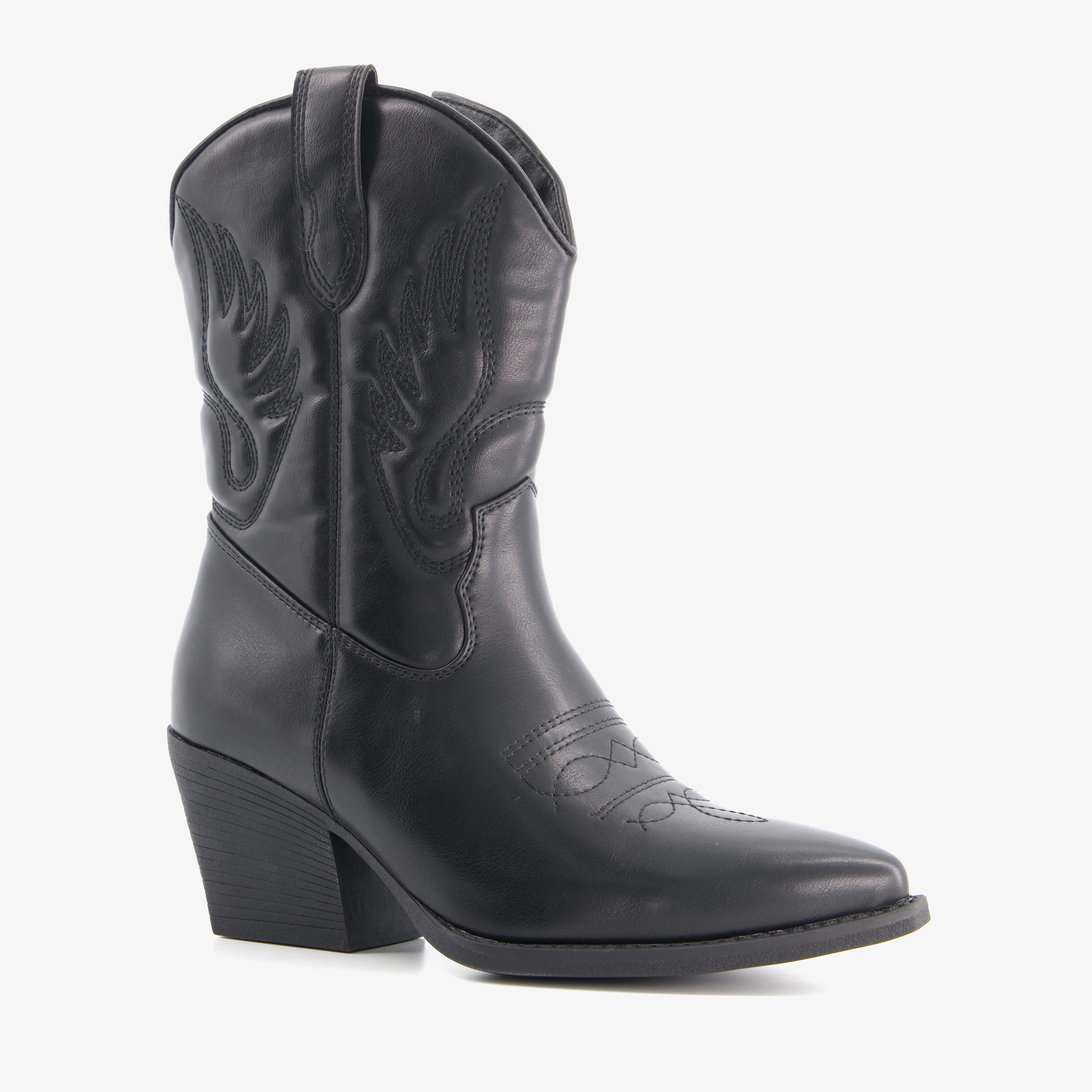 Blue Box dames cowboylaarsjes zwart enkellaarzen