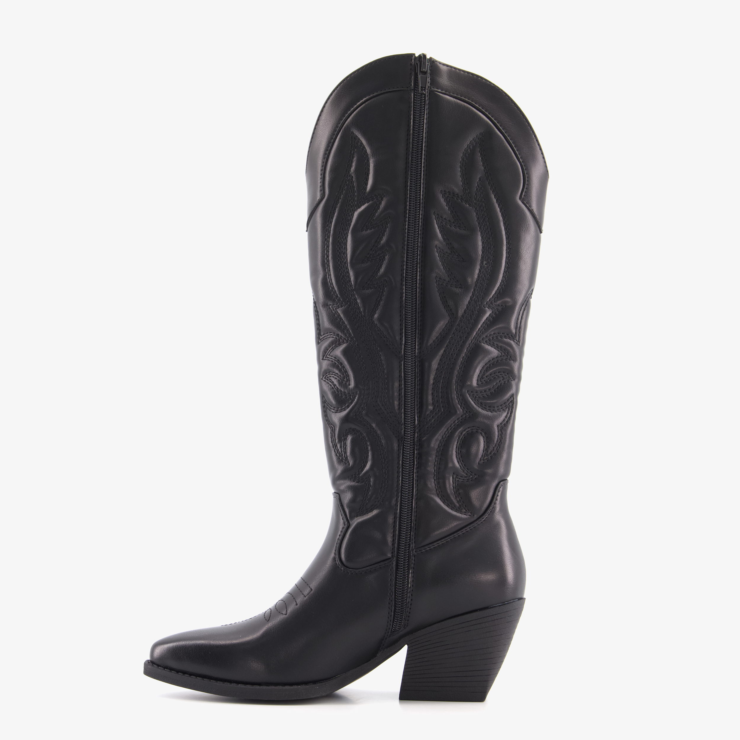 Blue Box hoge dames cowboylaarzen zwart – foto 2