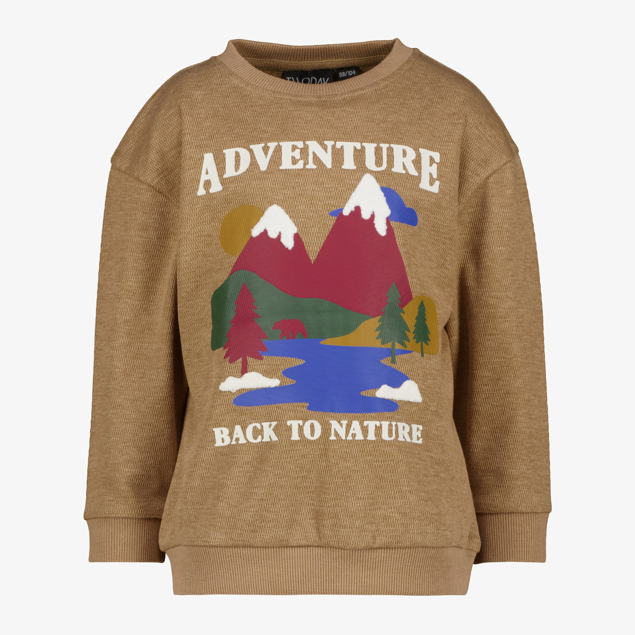 Unsigned jongens sweater met natuurprint beige truien & vesten