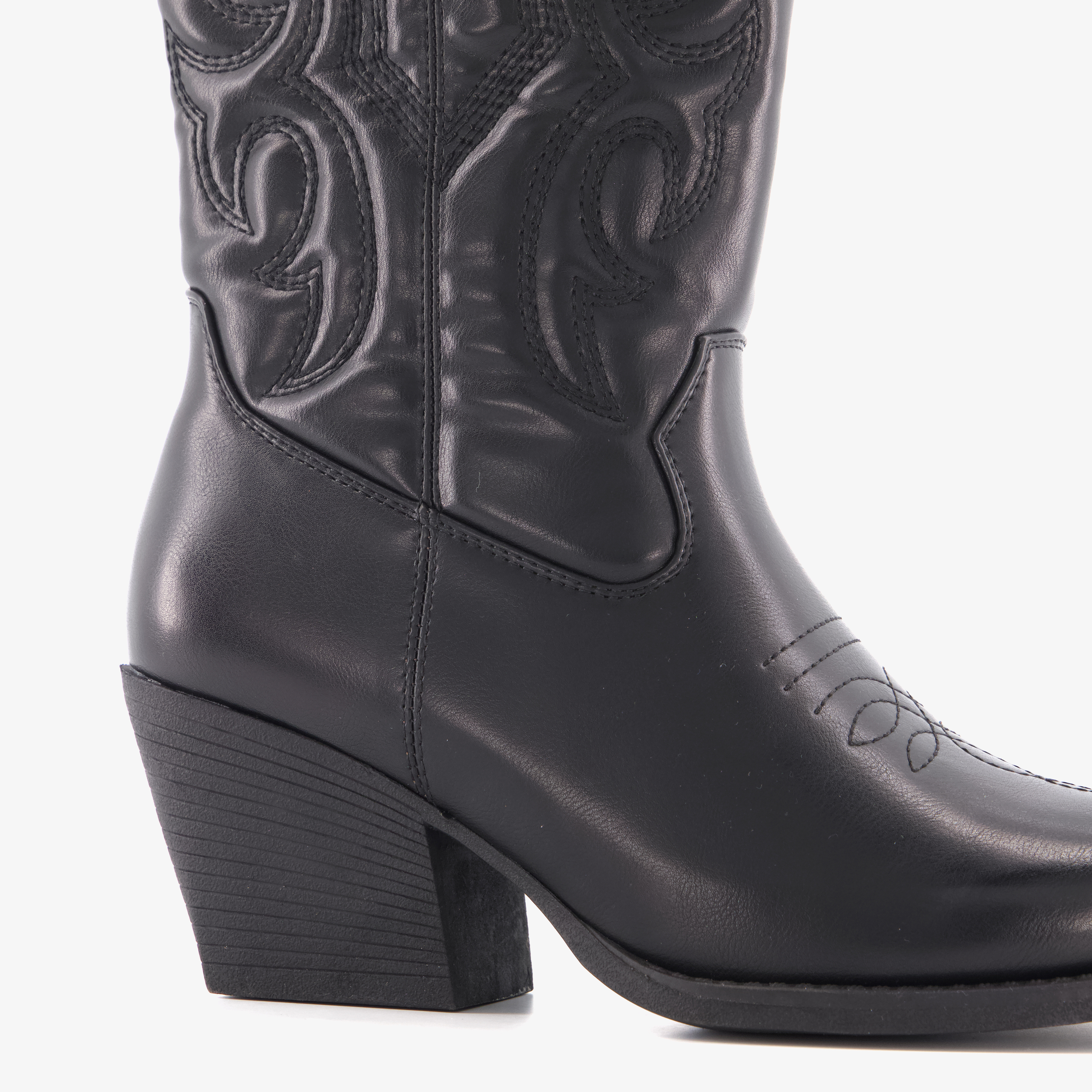 Blue Box hoge dames cowboylaarzen zwart – foto 5