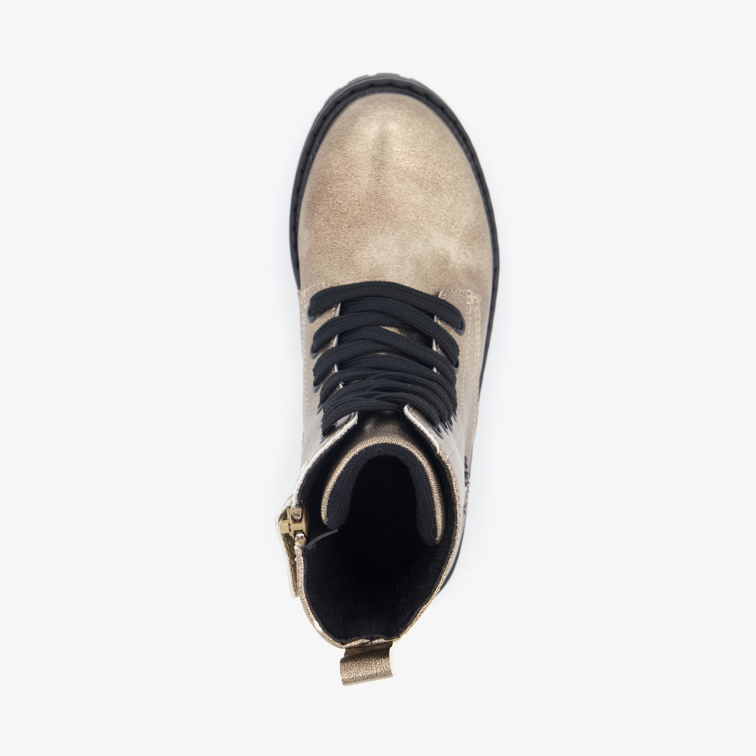 Blue Box meisjes veterboots metallic goud – foto 4