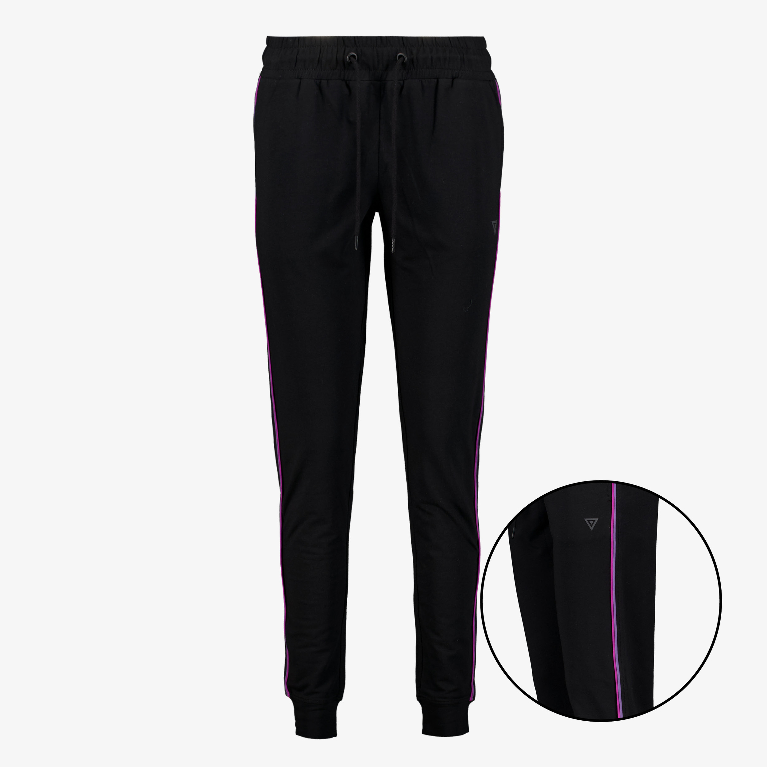 Osaga dames trainingsbroek met paars roze biezen zwart broeken & shorts