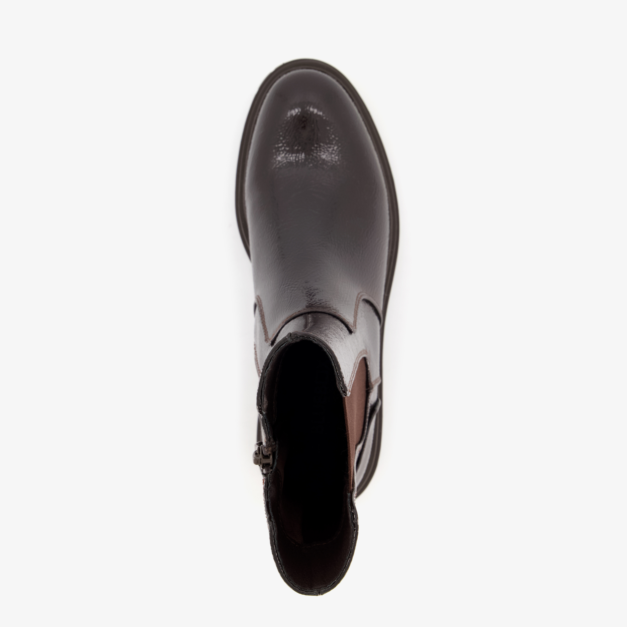 Blue Box dames lak Chelsea boots bruin – foto 4
