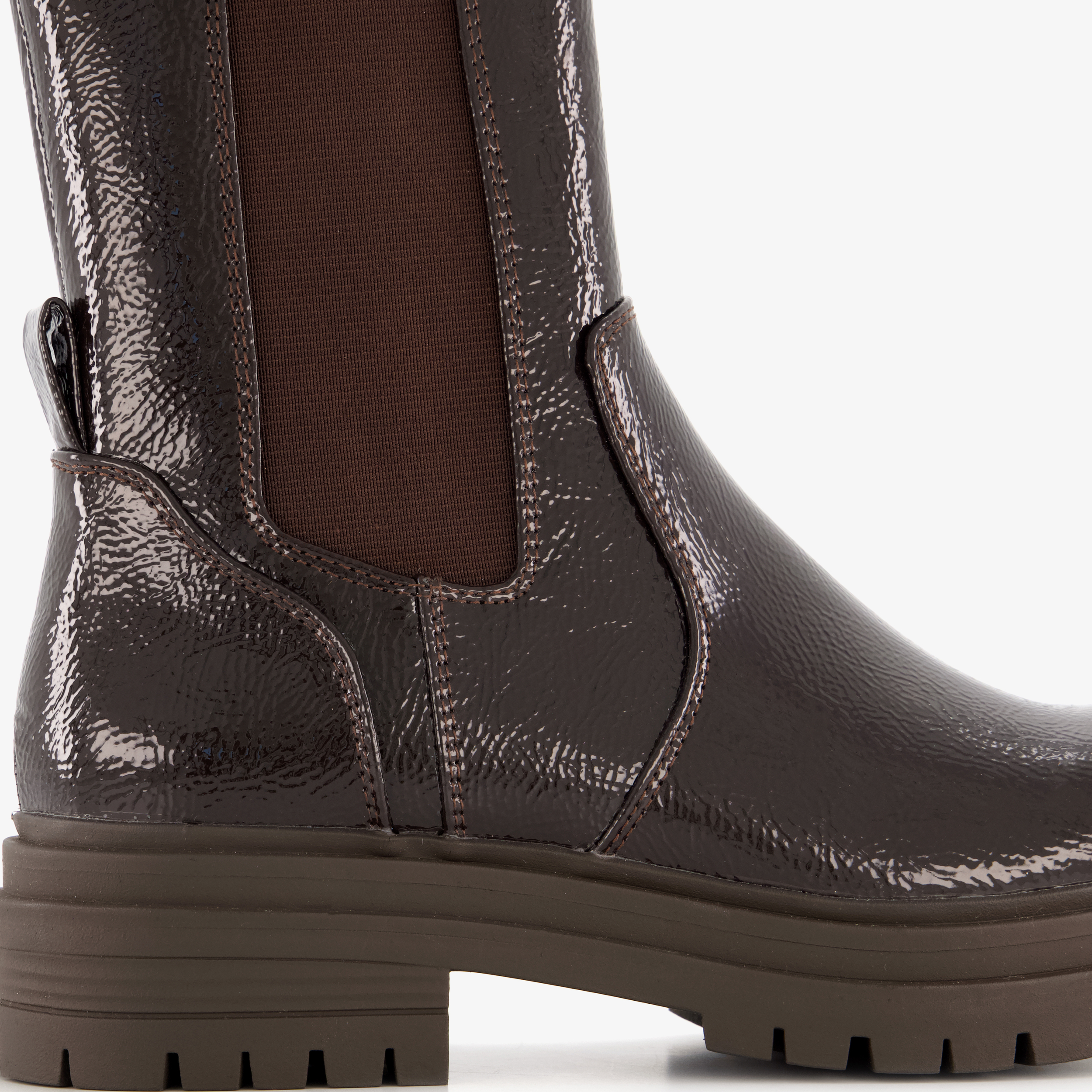 Blue Box dames lak Chelsea boots bruin – foto 5