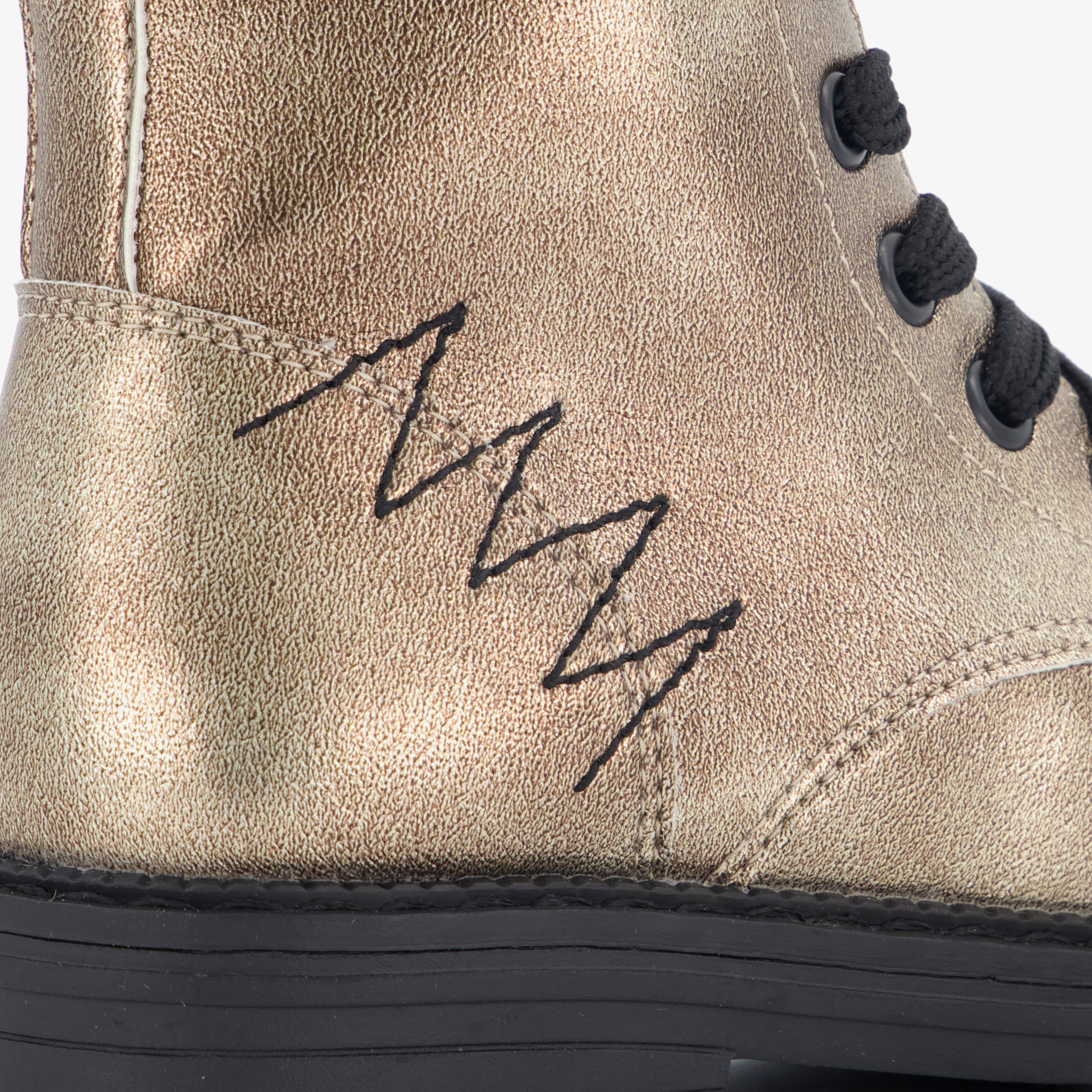 Blue Box meisjes veterboots metallic goud – foto 5