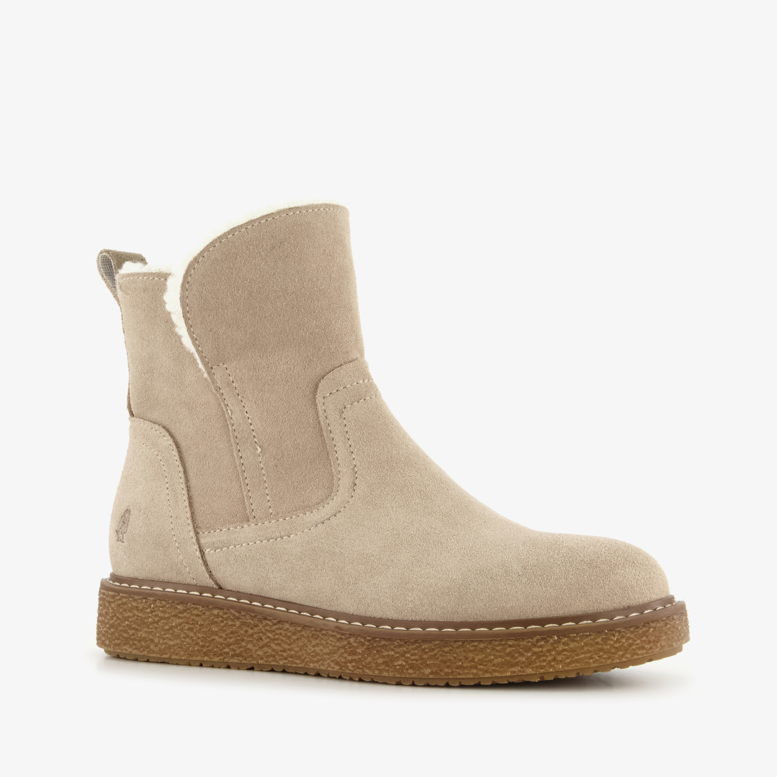 Hush Puppies gevoerde suède dames boots beige laarzen