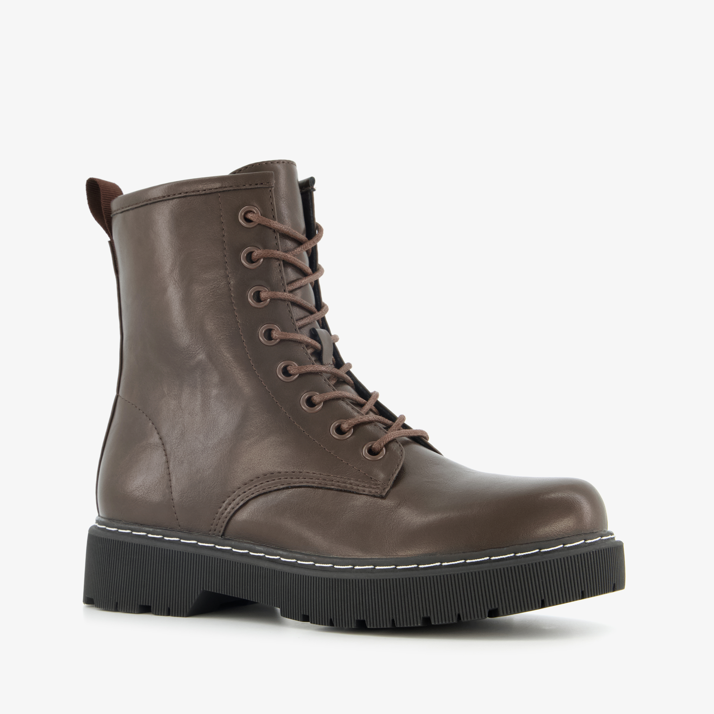 Blue Box dames veterboots bruin