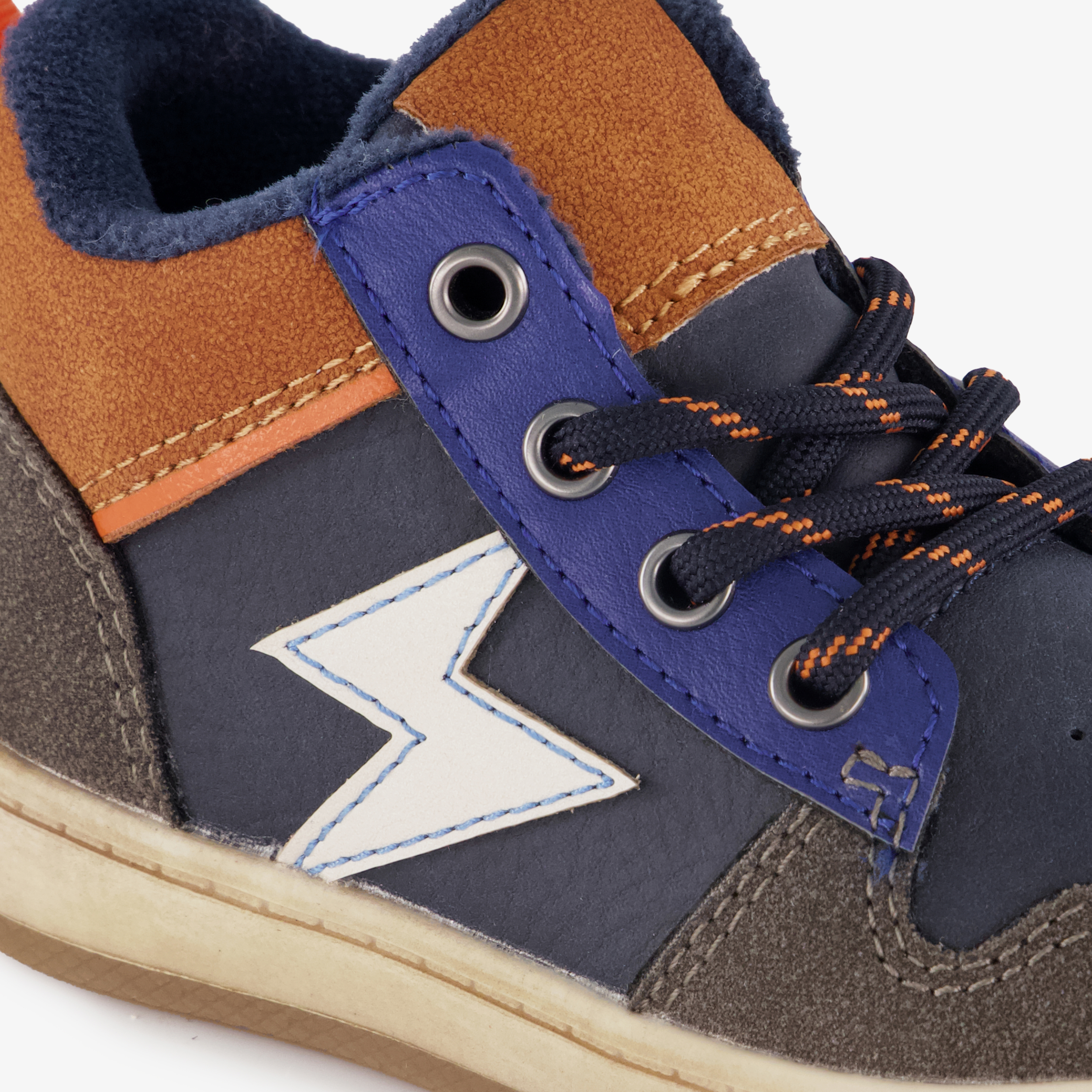 Blue Box hoge jongens sneakers blauw oranje – foto 5
