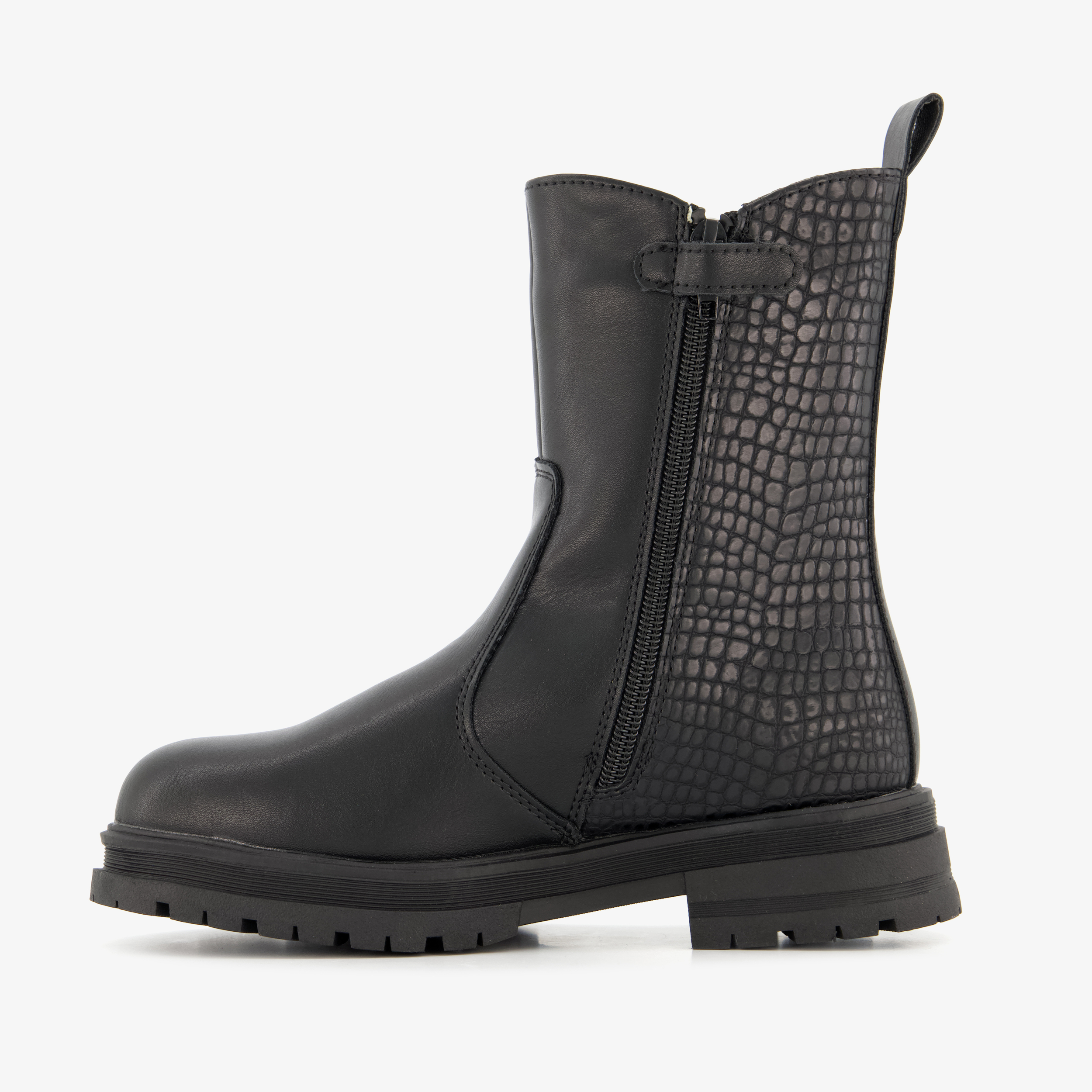 Blue Box meisjes Chelsea boots met croco details zwart