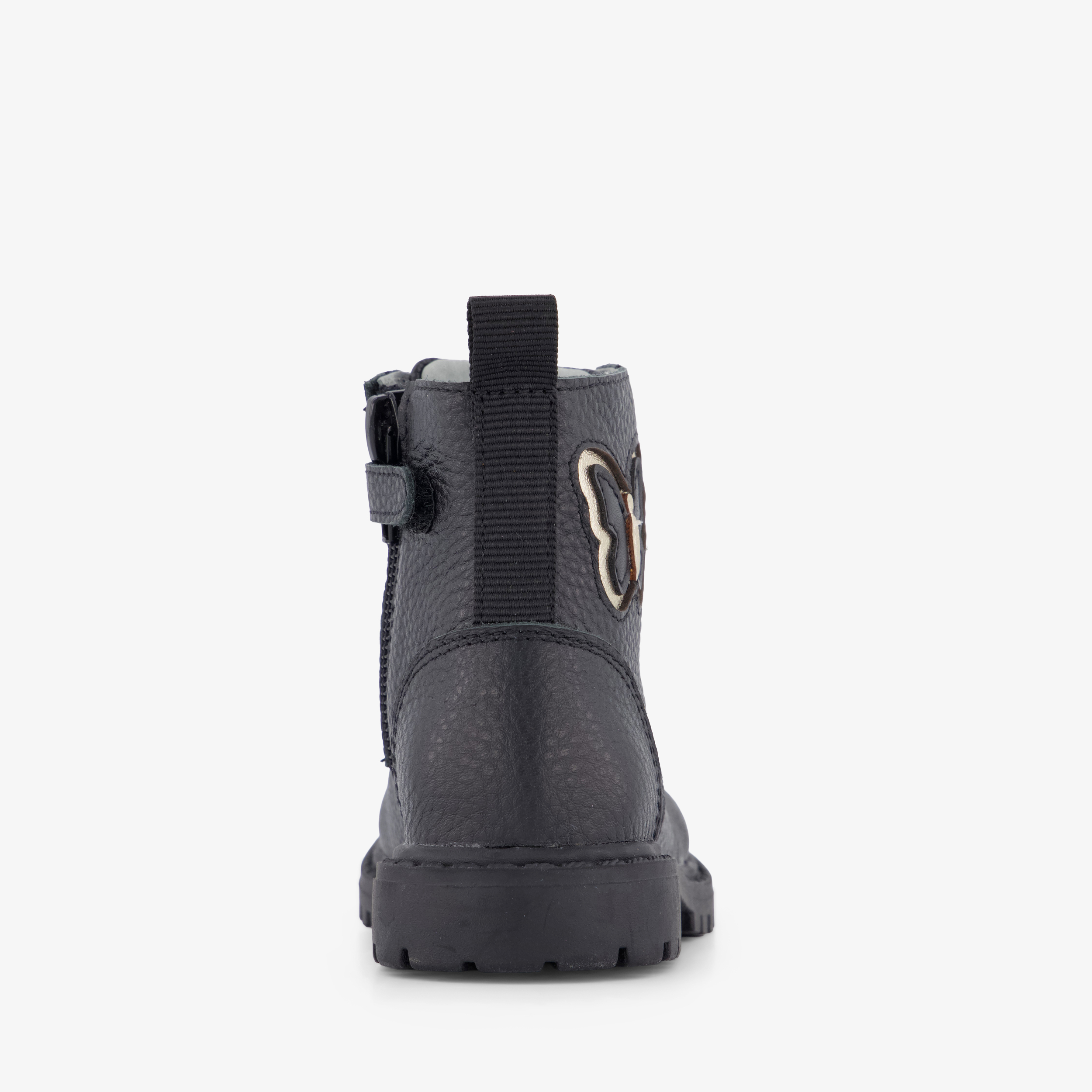 Stap leren meisjes veterboots met vlinder zwart – foto 2