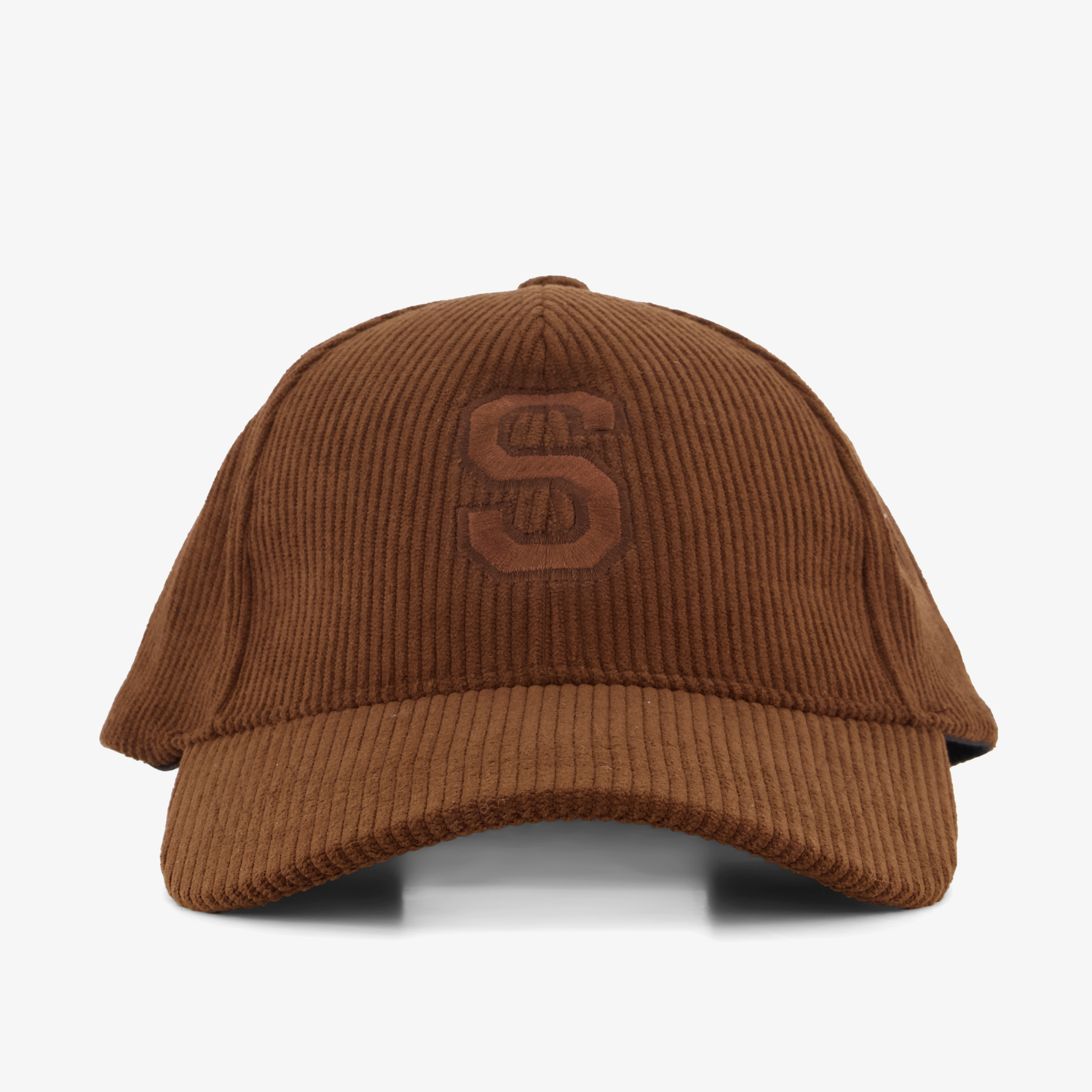 Dames pet bruin met geborduurde letter S petten