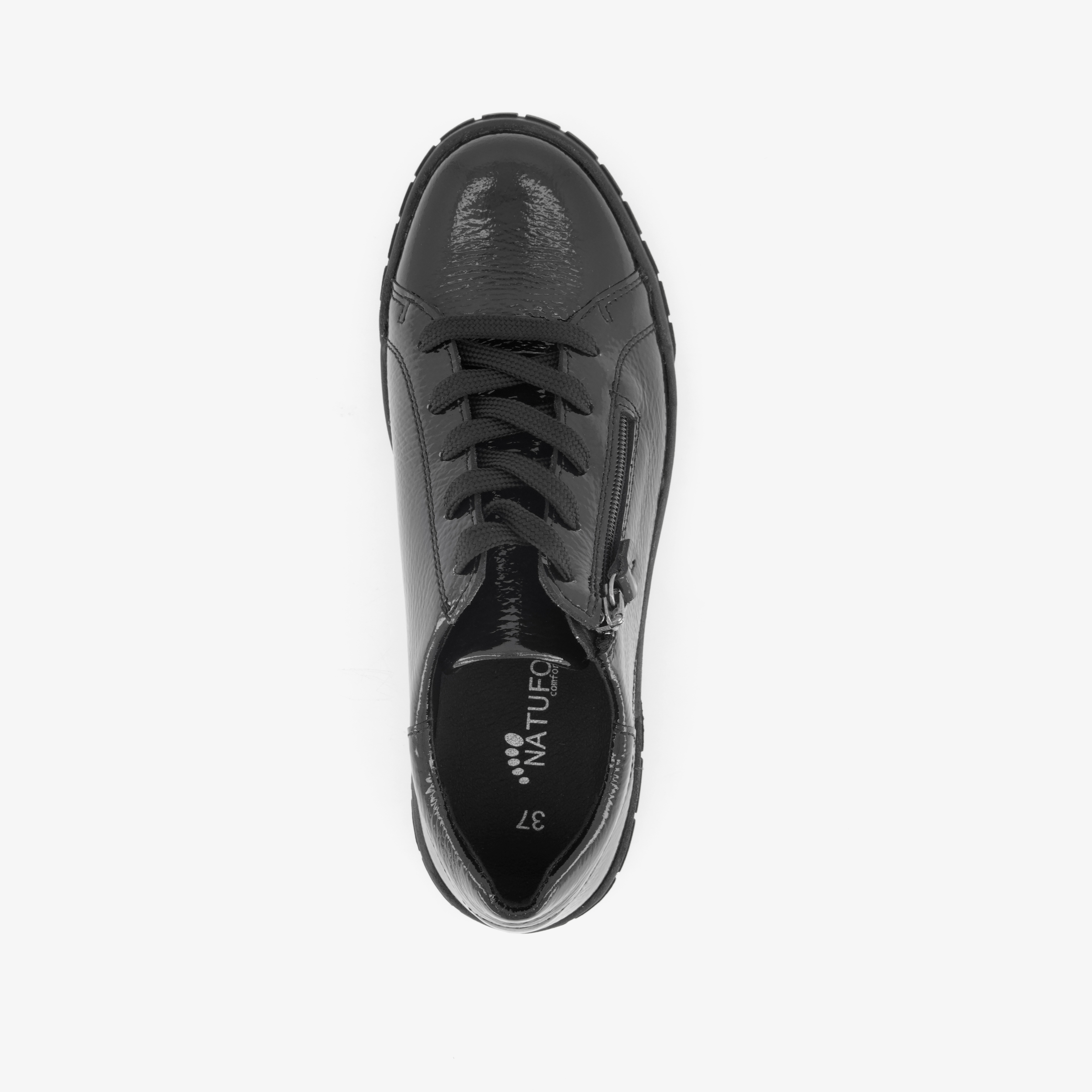 Natuform leren dames sneakers zwart – foto 4