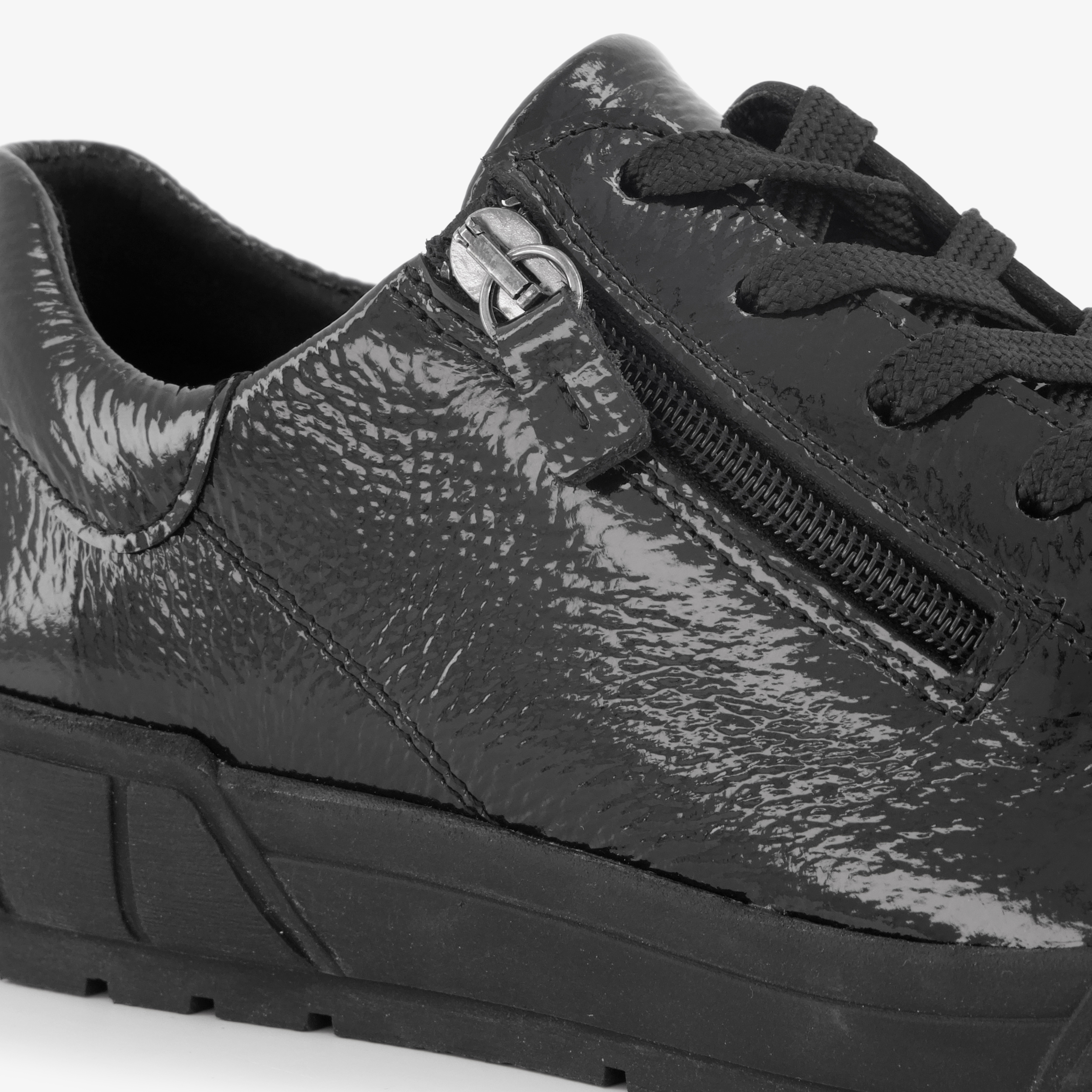 Natuform leren dames sneakers zwart – foto 5