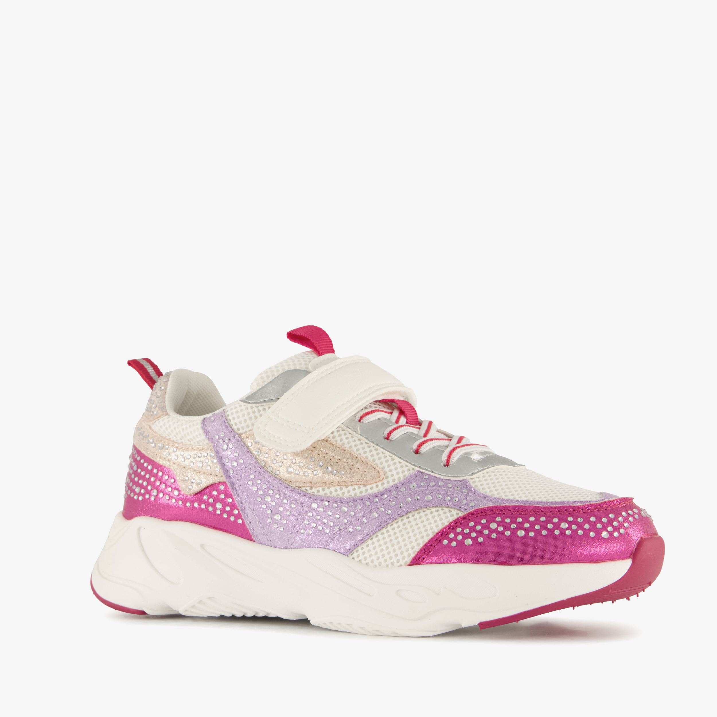 Blue Box meisjes sneakers met strass steentjes roze