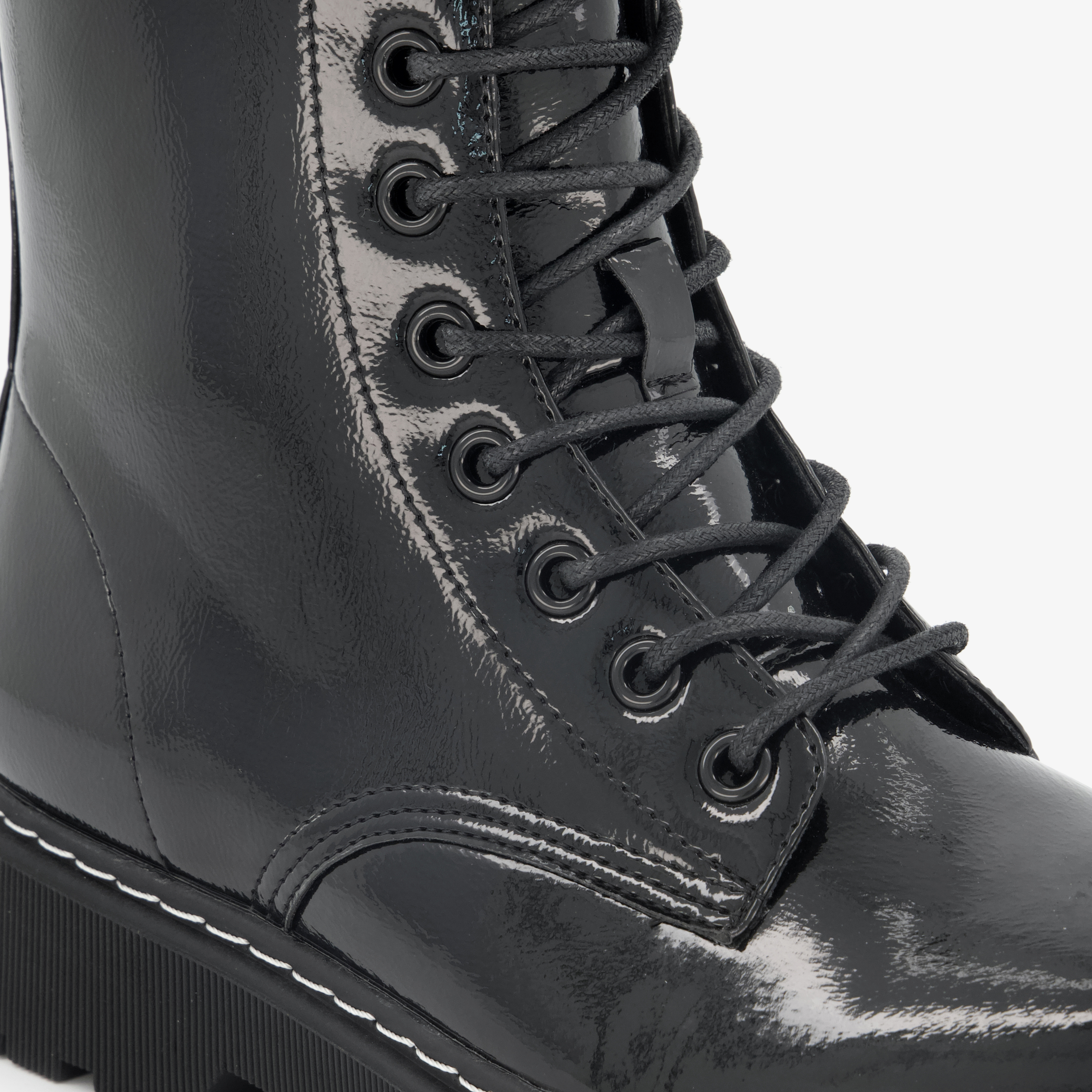 Blue Box lak dames veterboots zwart laarzen – foto 5