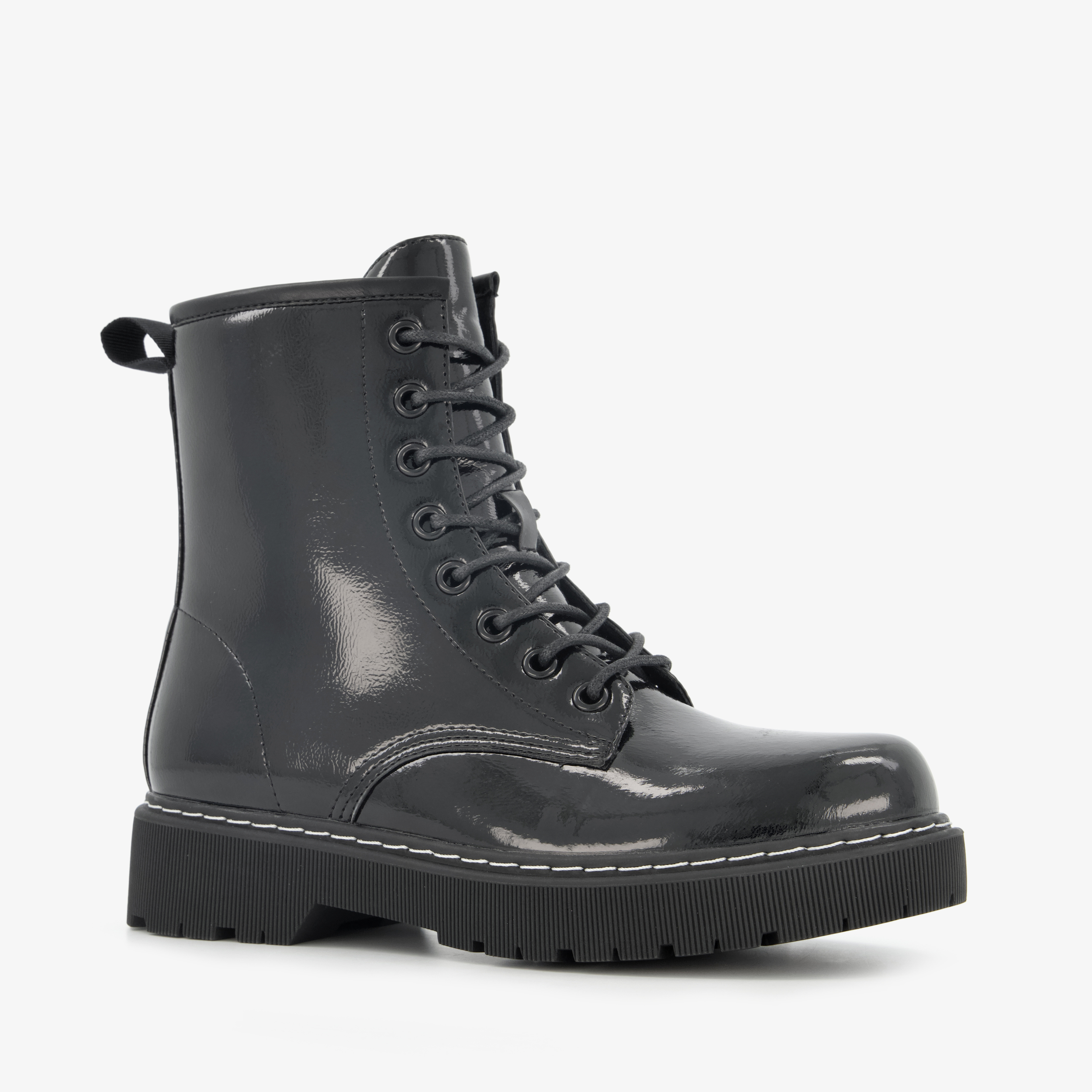 Blue Box lak dames veterboots zwart laarzen