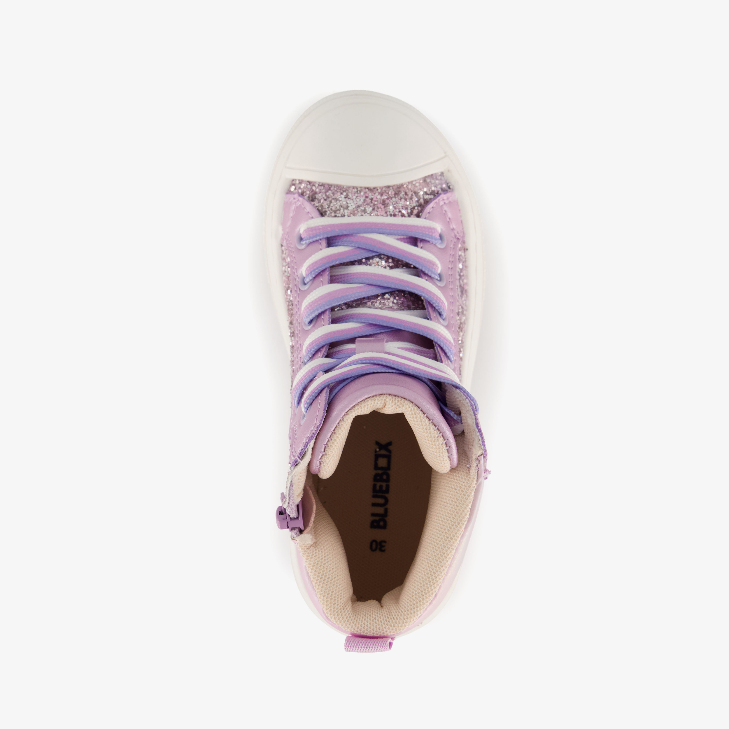 Blue Box hoge meisjes sneakers met glitters paars – foto 4