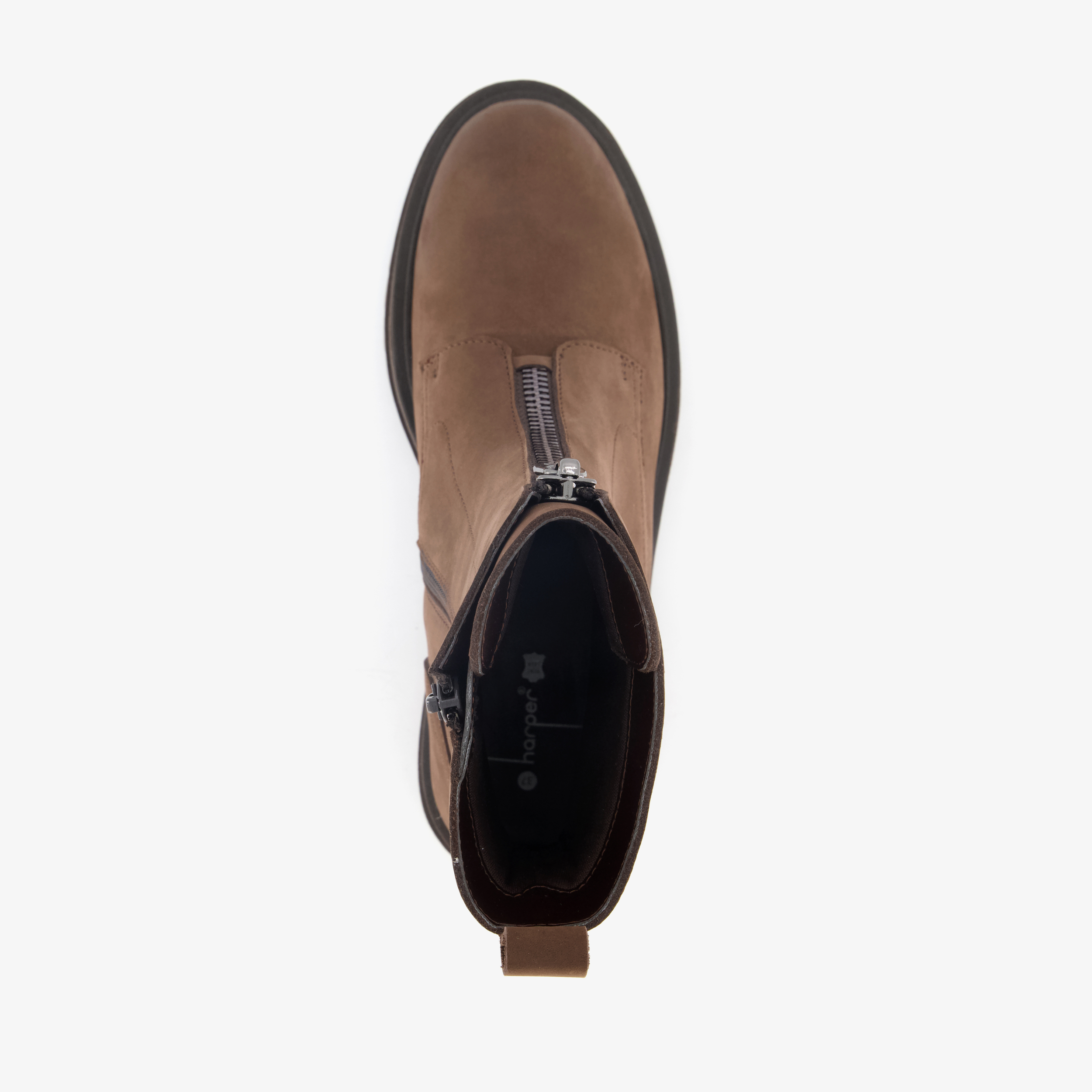 Harper leren dames boots met rits bruin enkellaarzen – foto 4