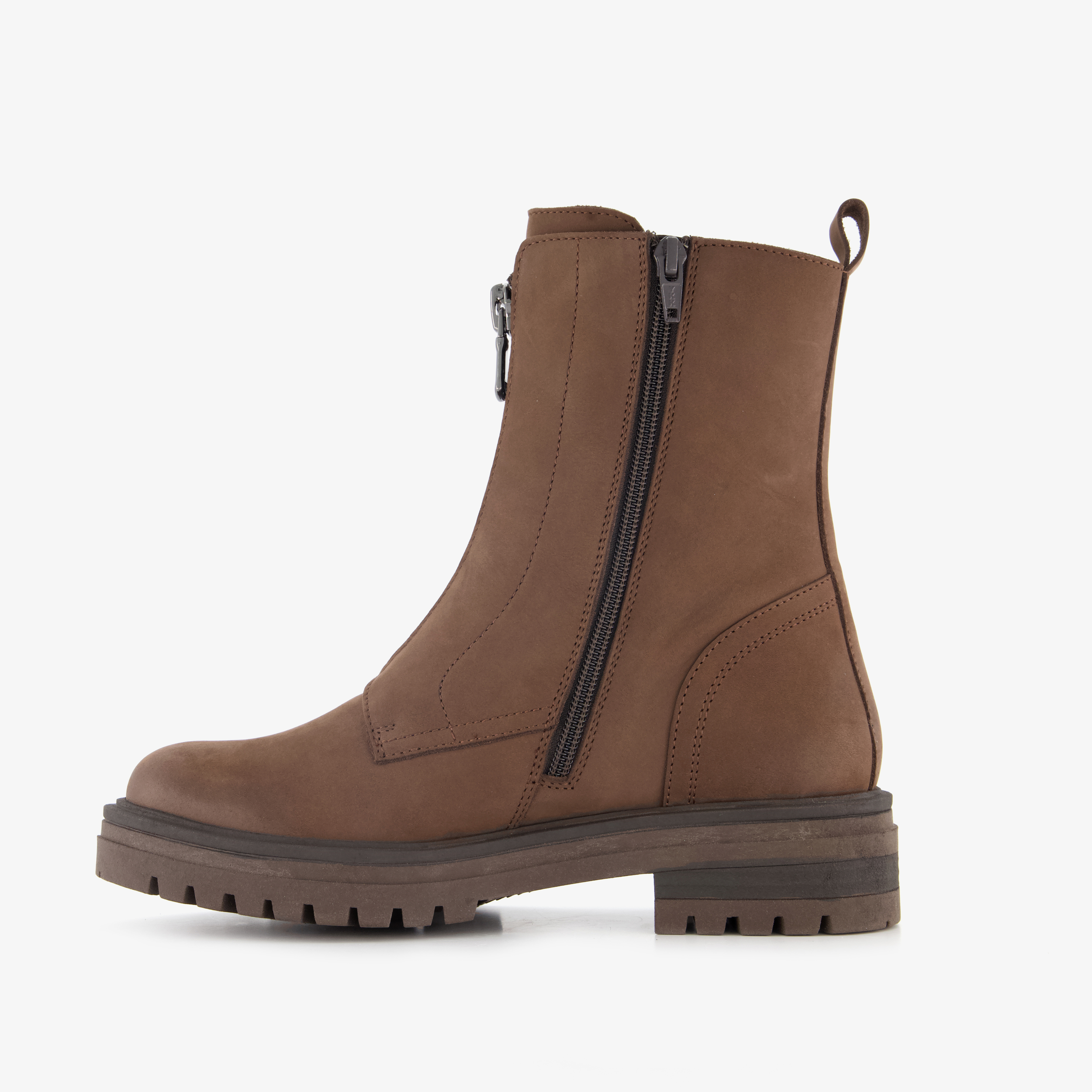 Harper leren dames boots met rits bruin