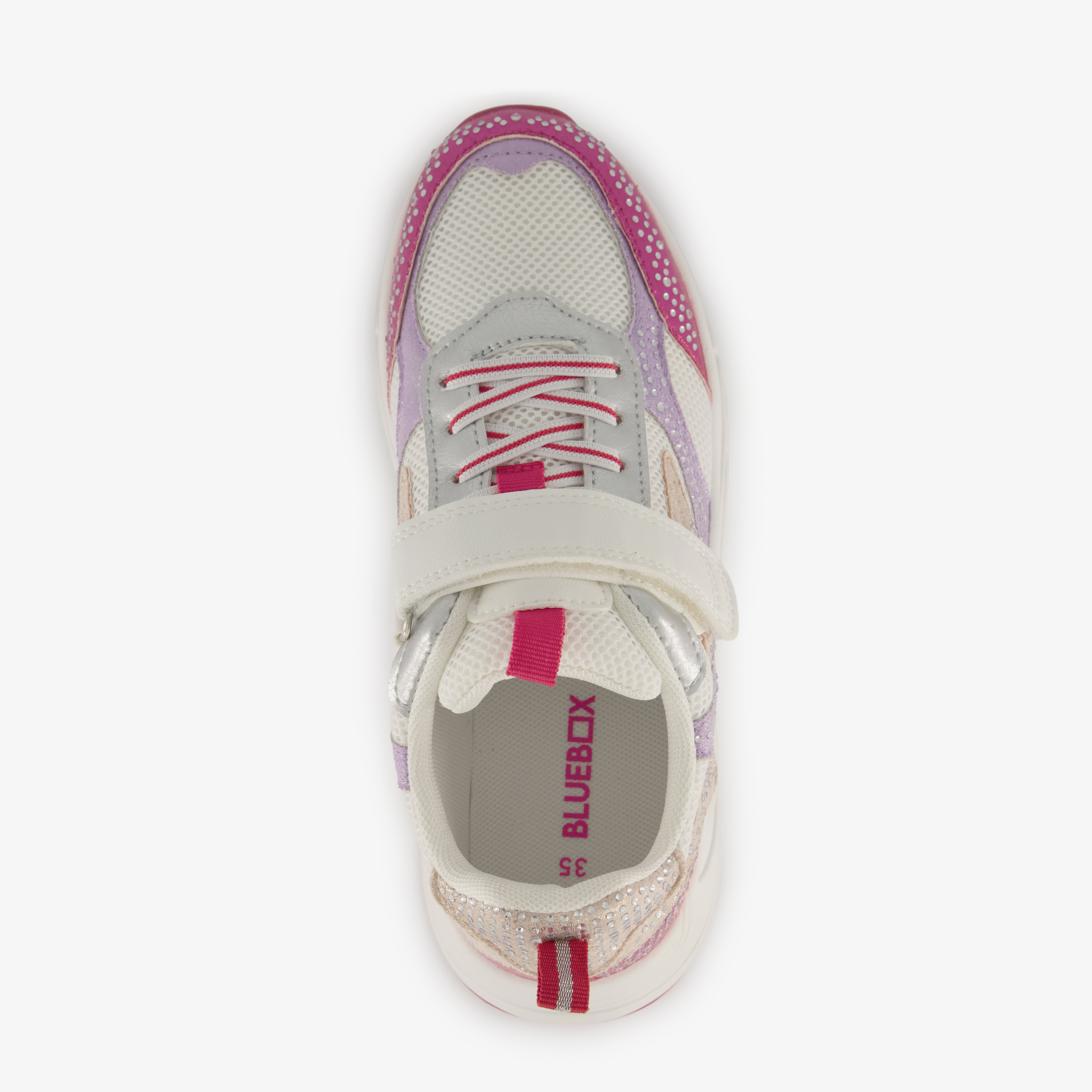 Blue Box meisjes sneakers met strass steentjes roze – foto 4