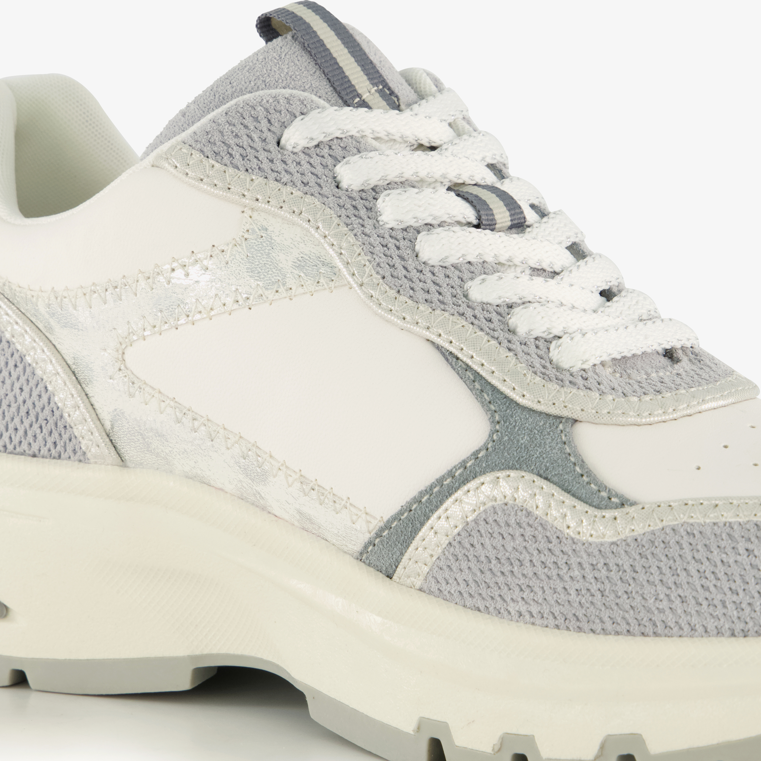 Harper leren dames sneakers met luipaardprint wit – foto 5