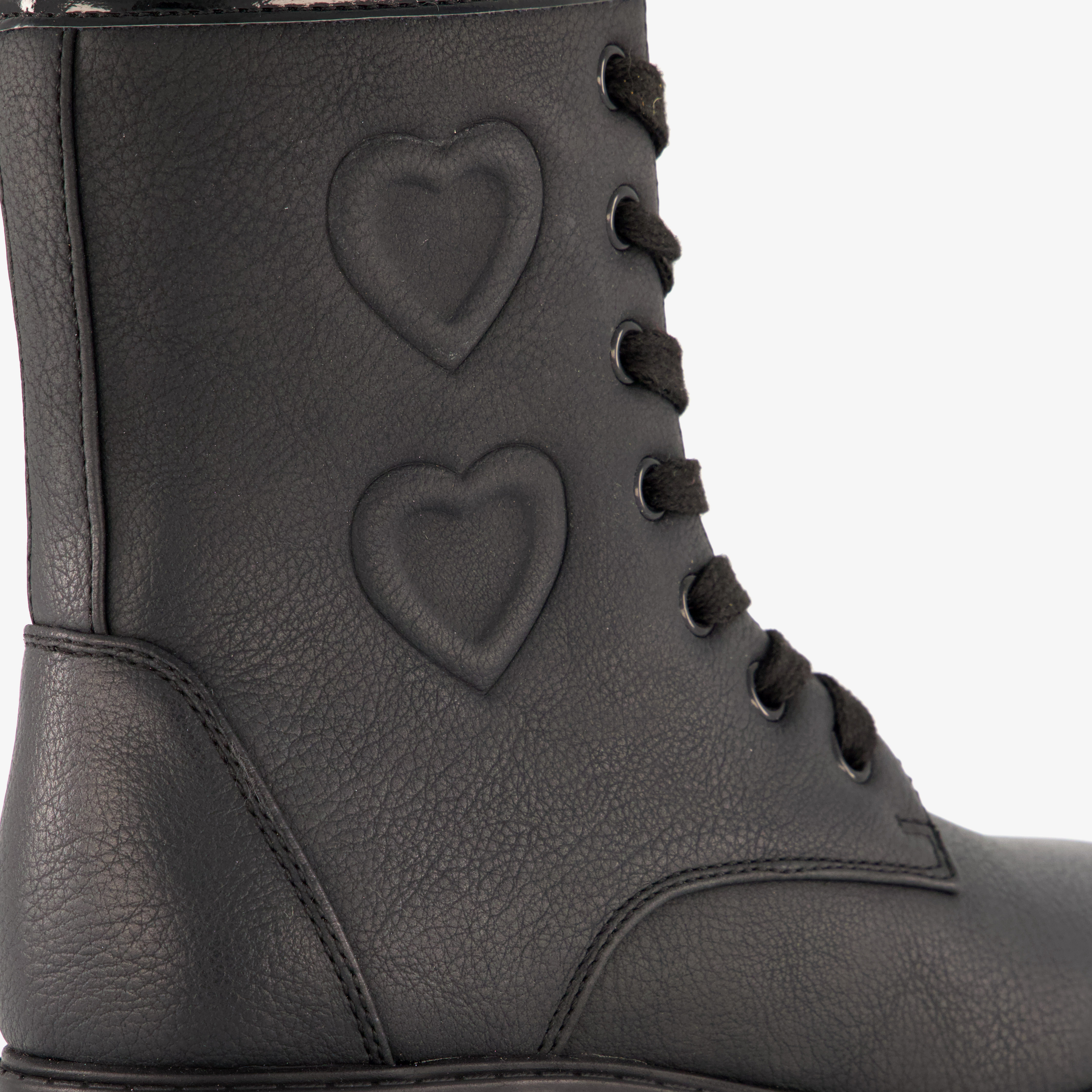 Blue Box meisjes veterboots met hartjes zwart – foto 5