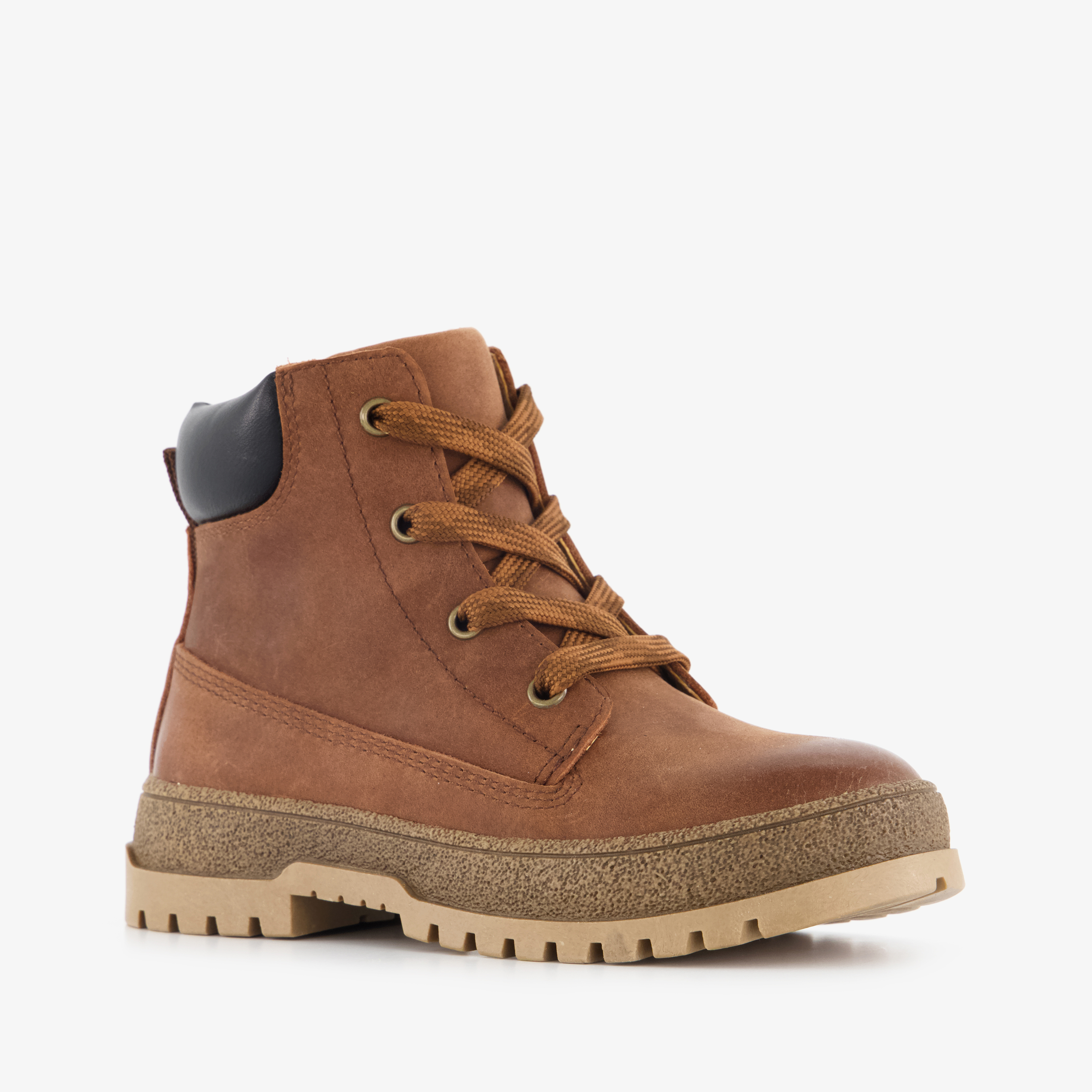 Stap leren jongens veterschoenen bruin