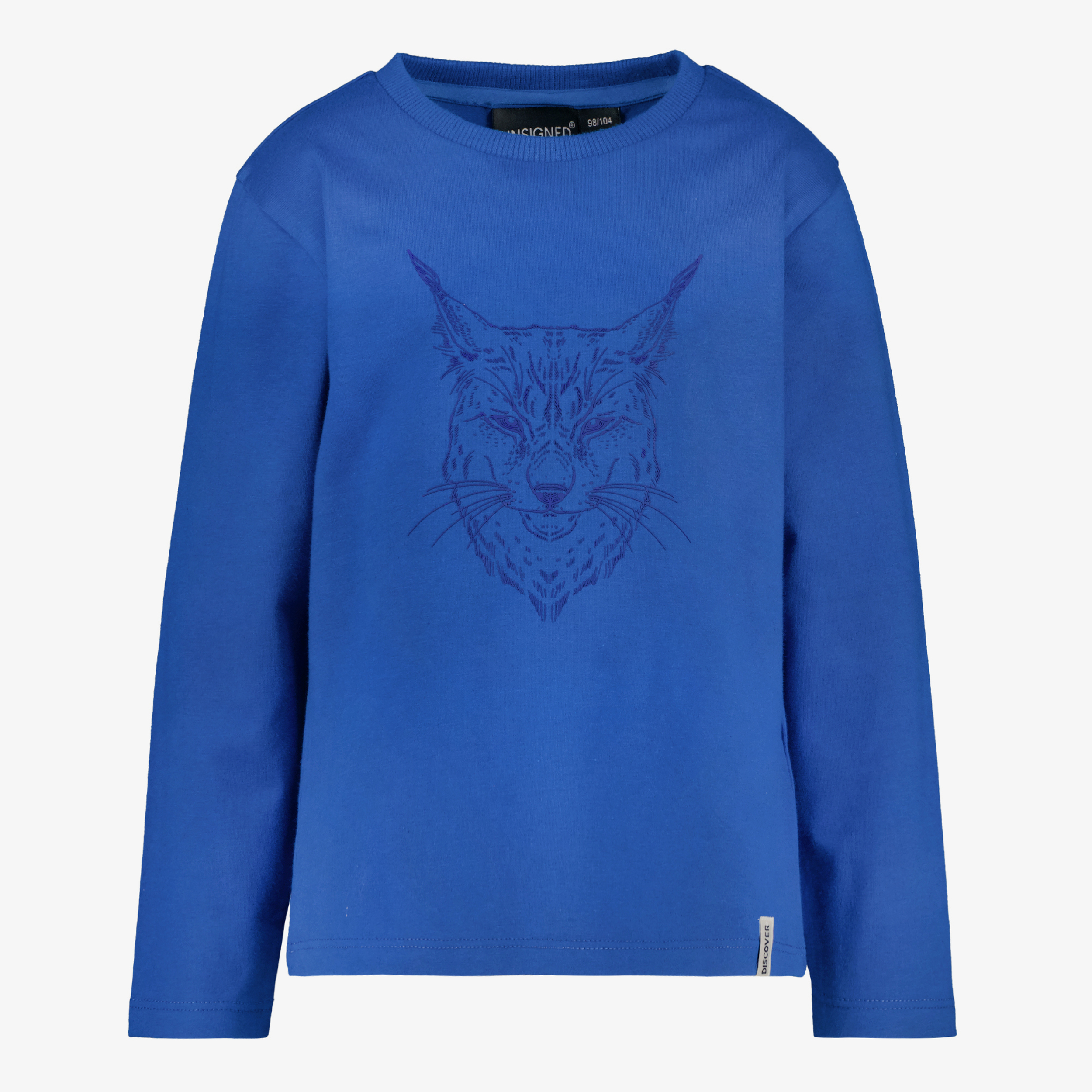 Unsigned jongens shirt met lange mouwen en lynx opdruk blauw t-shirts & tops