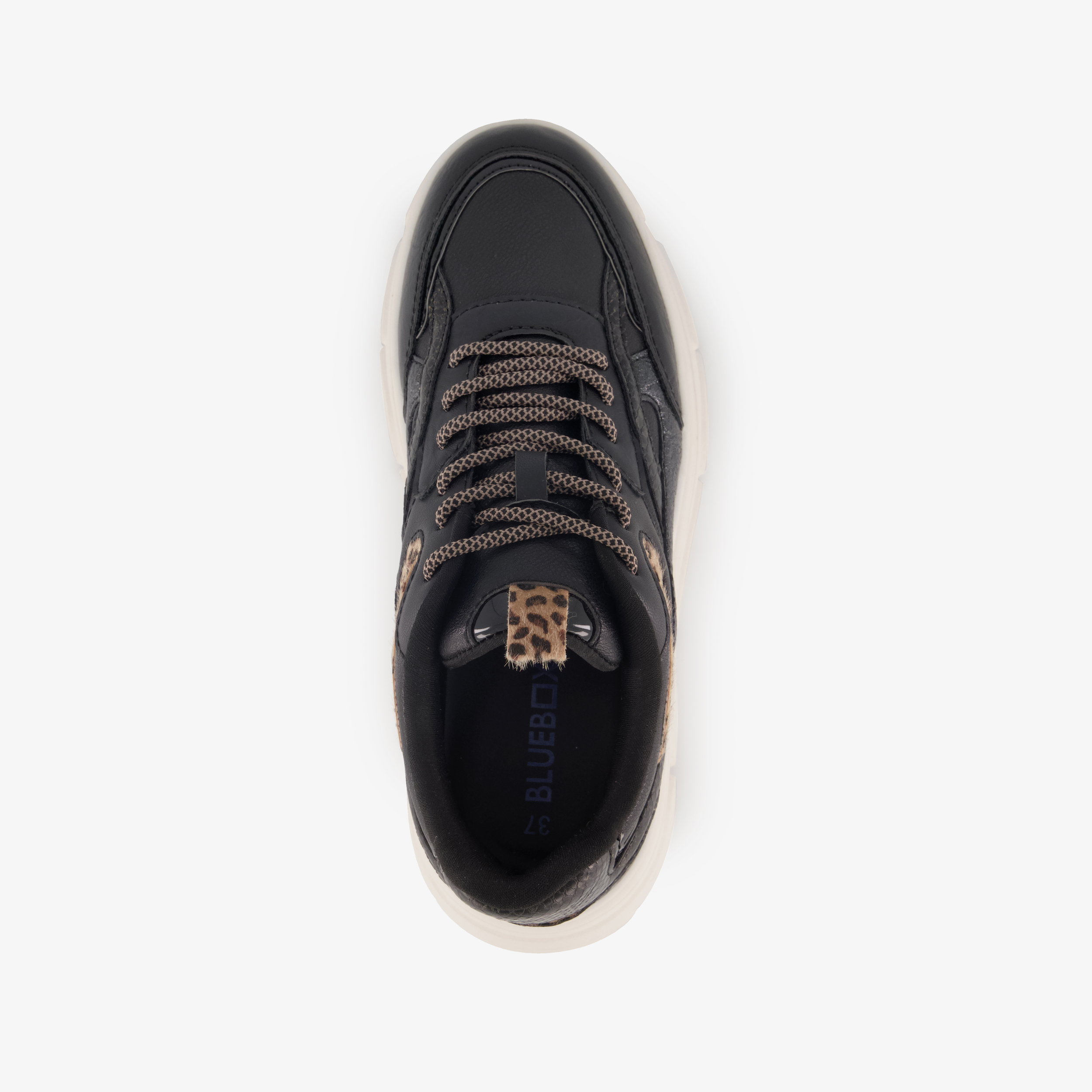 Blue Box dames dad sneakers met dierenprint zwart – foto 4