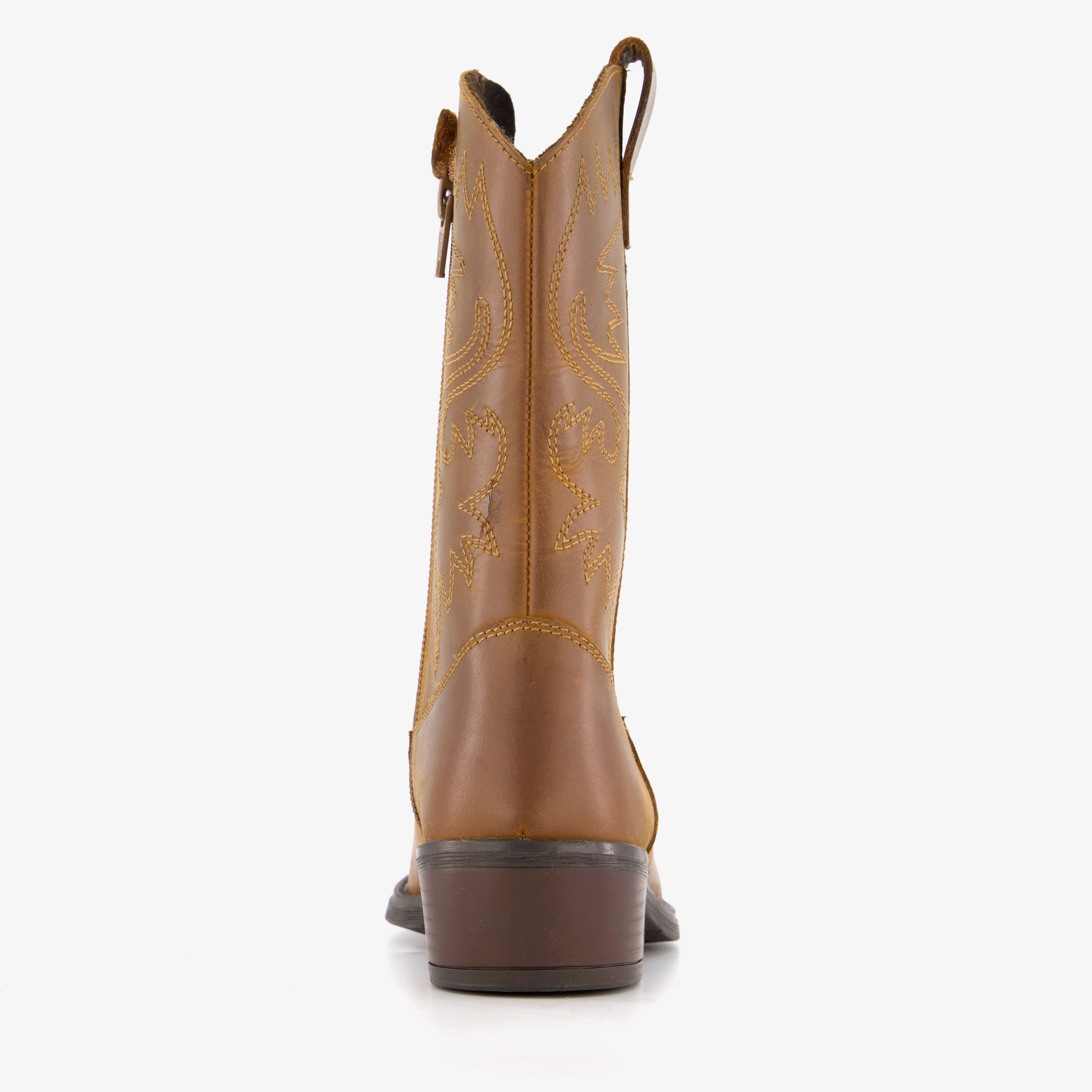 Groot leren meisjes cowboylaarzen cognac bruin – foto 2