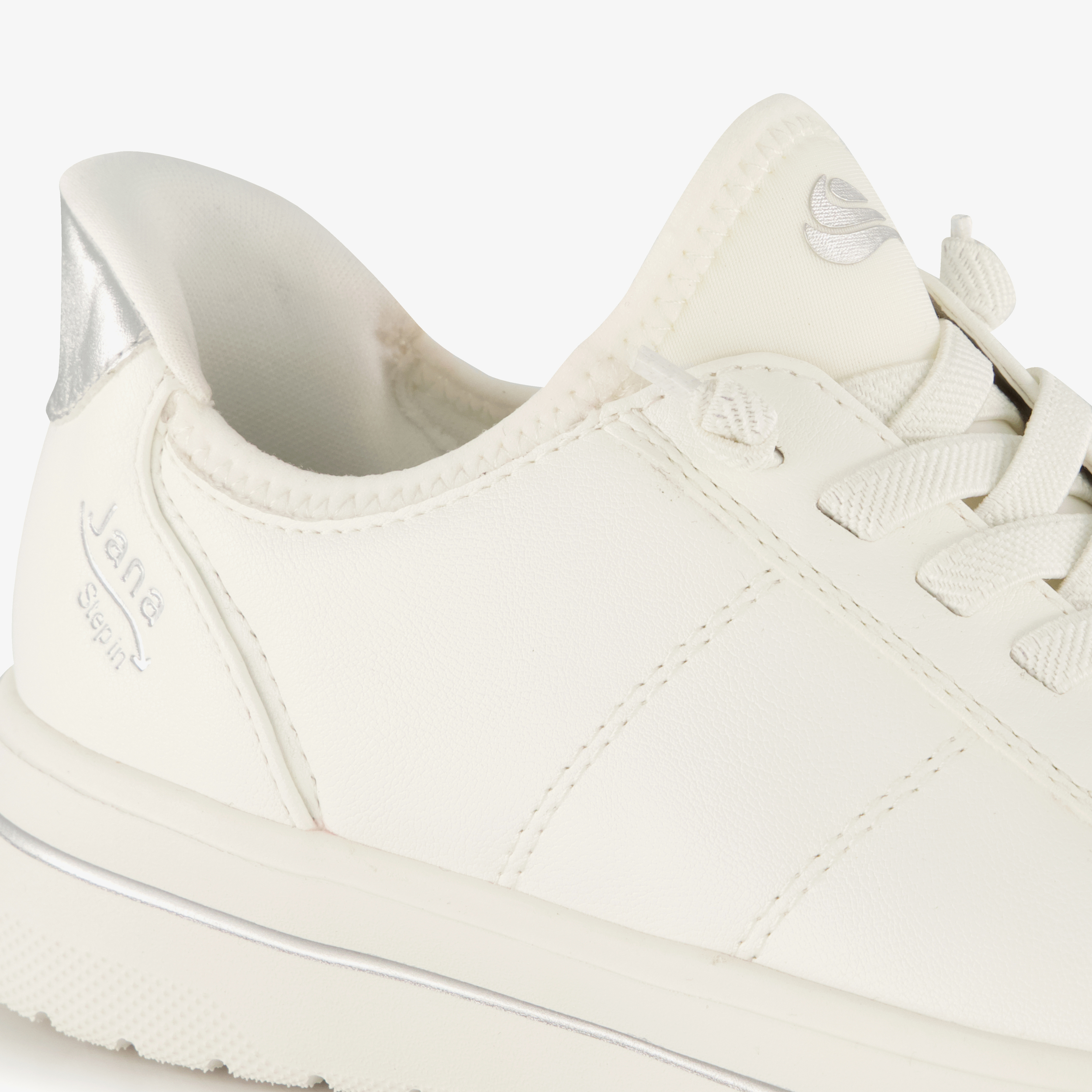 Jana Step In dames sneakers met H leest wit zilver – foto 5