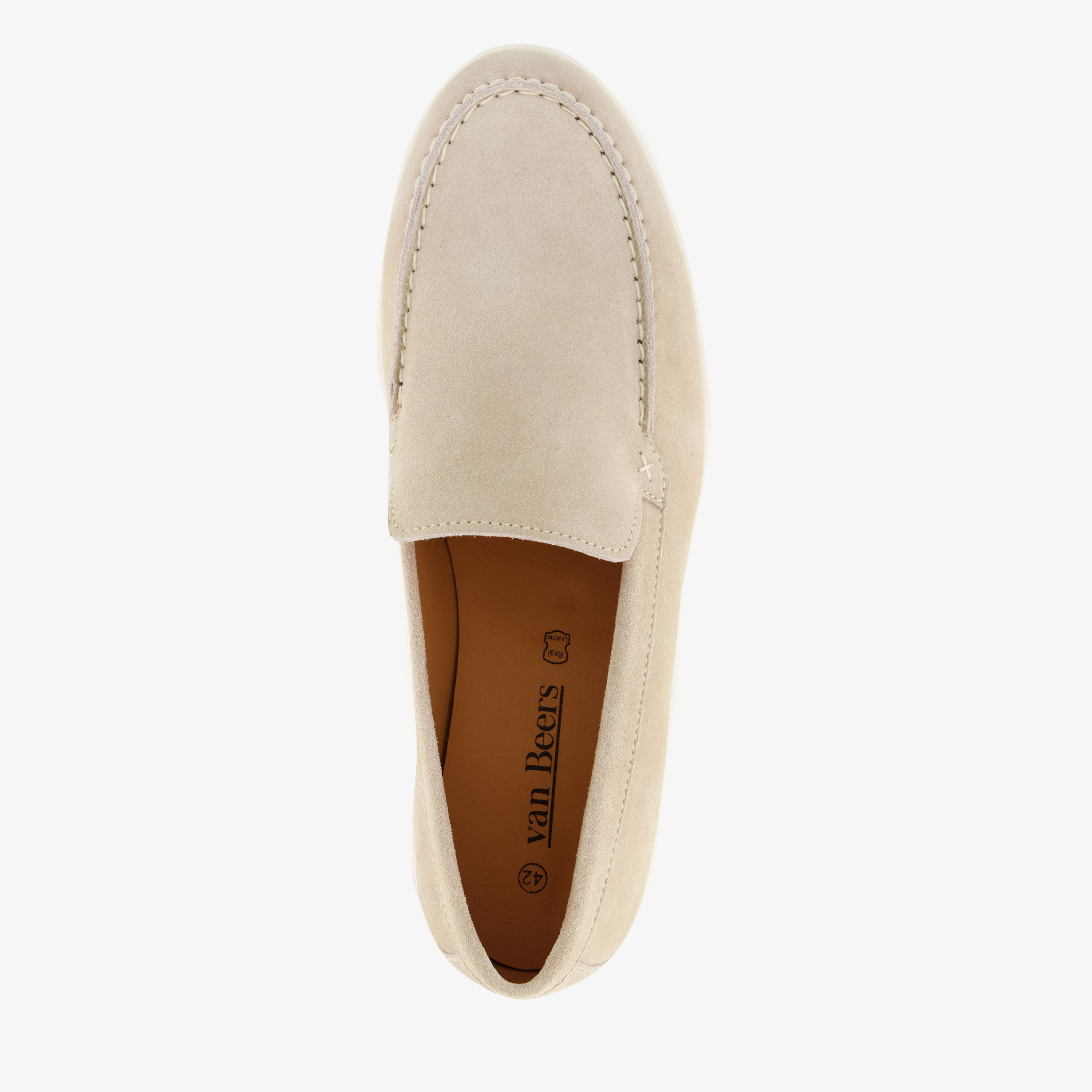 Van Beers suède heren instappers beige – foto 4
