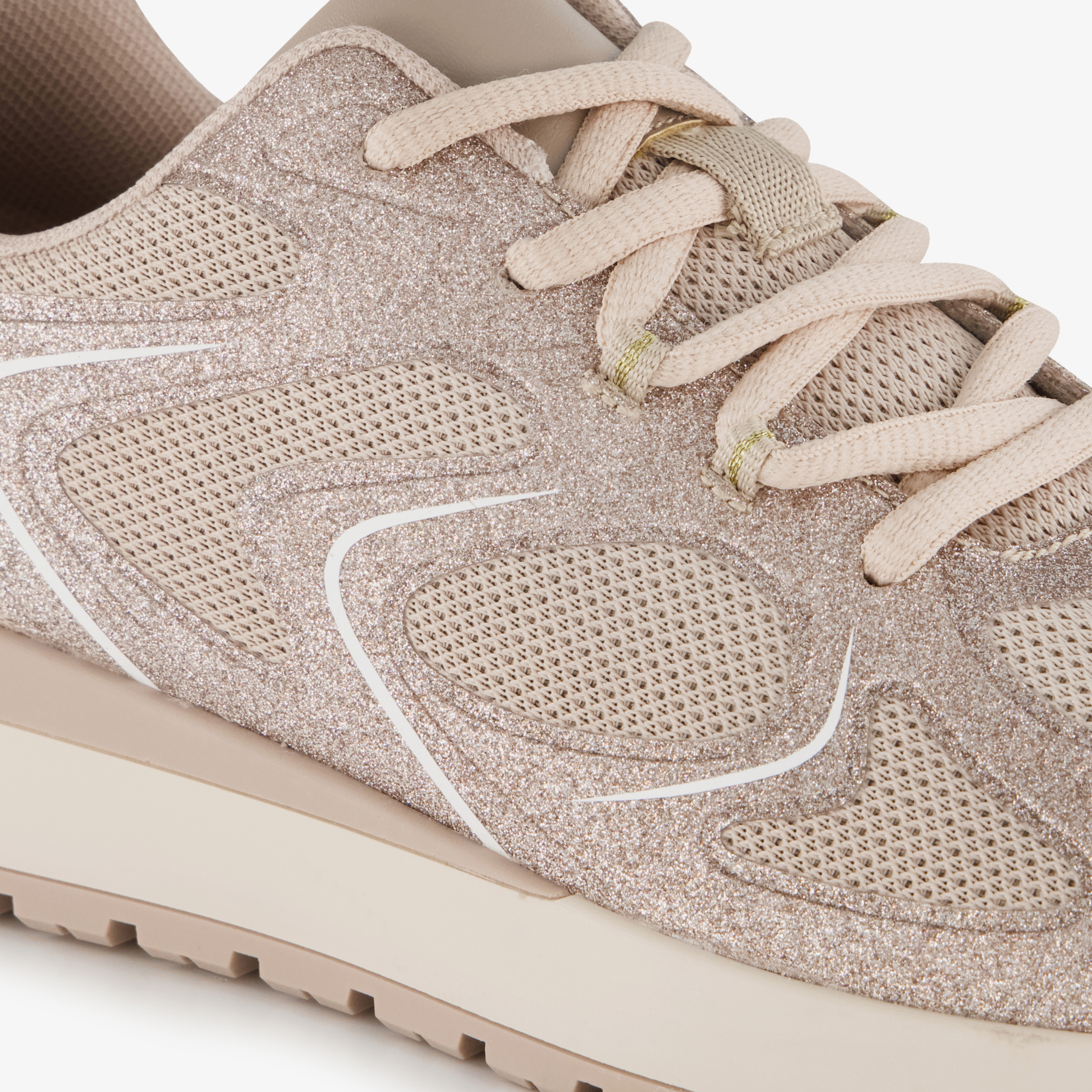Blue Box dames sneakers met glitters taupe – foto 5