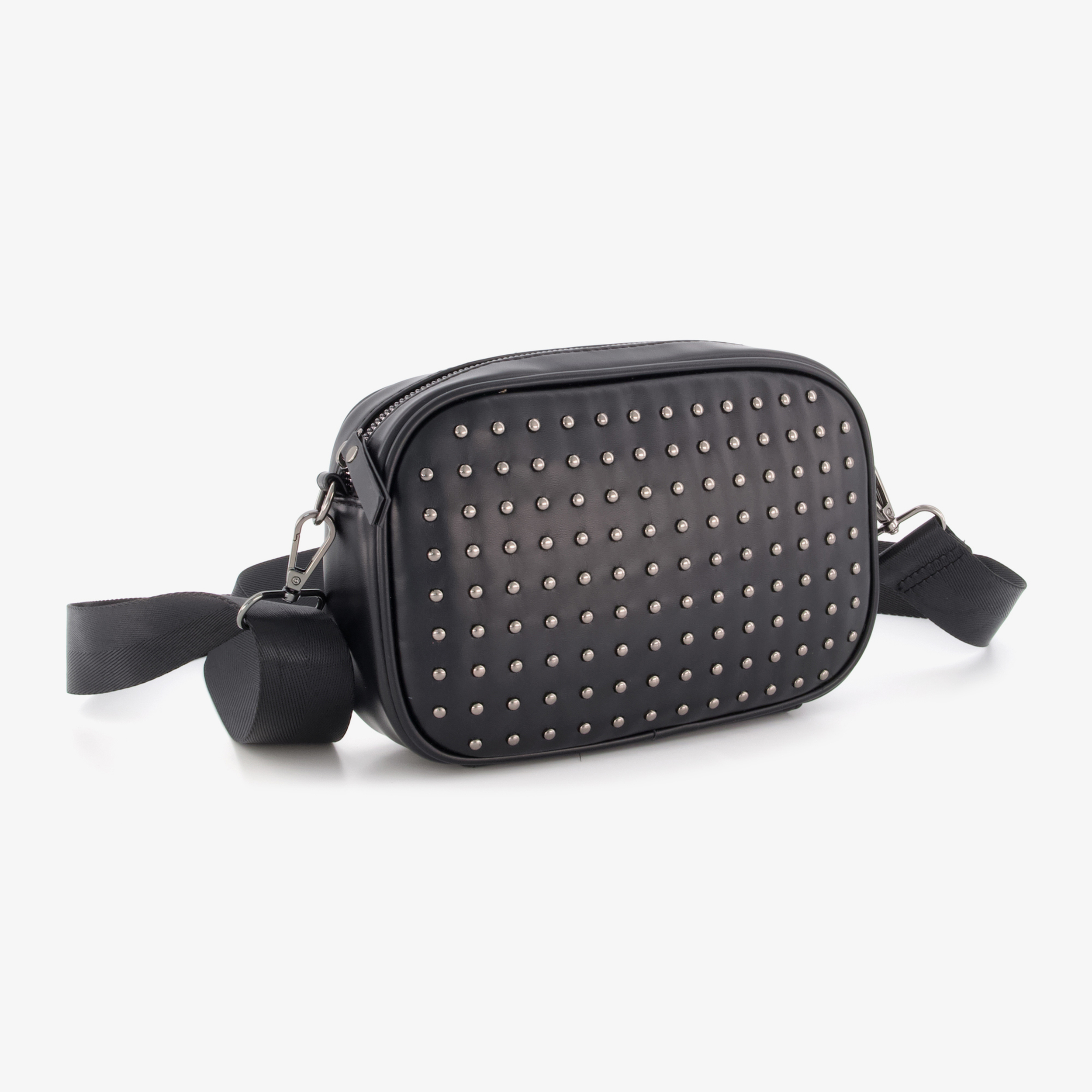 Renato Lucci dames schoudertas met studs zwart