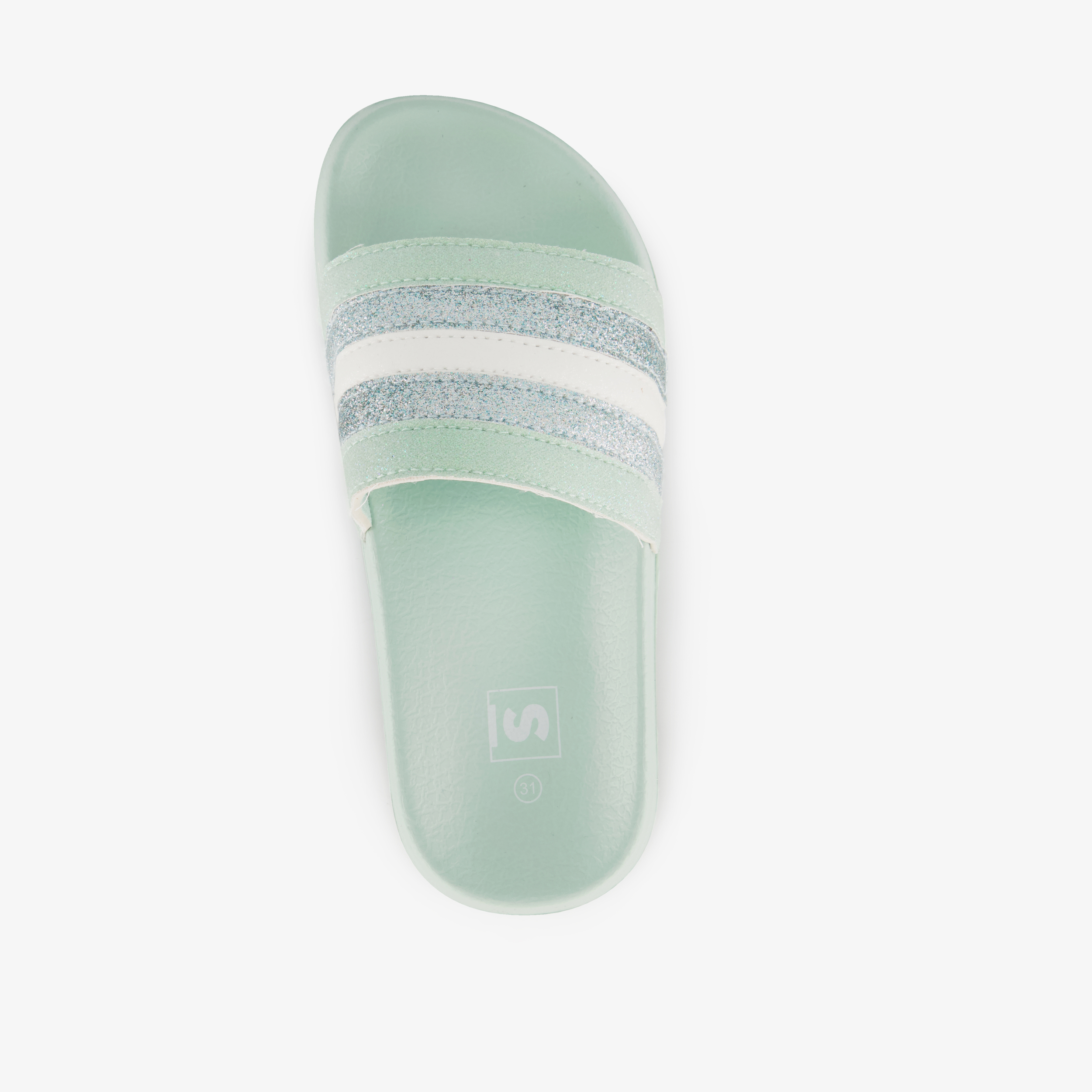 Meisjes badslippers met glitters mintgroen – foto 4