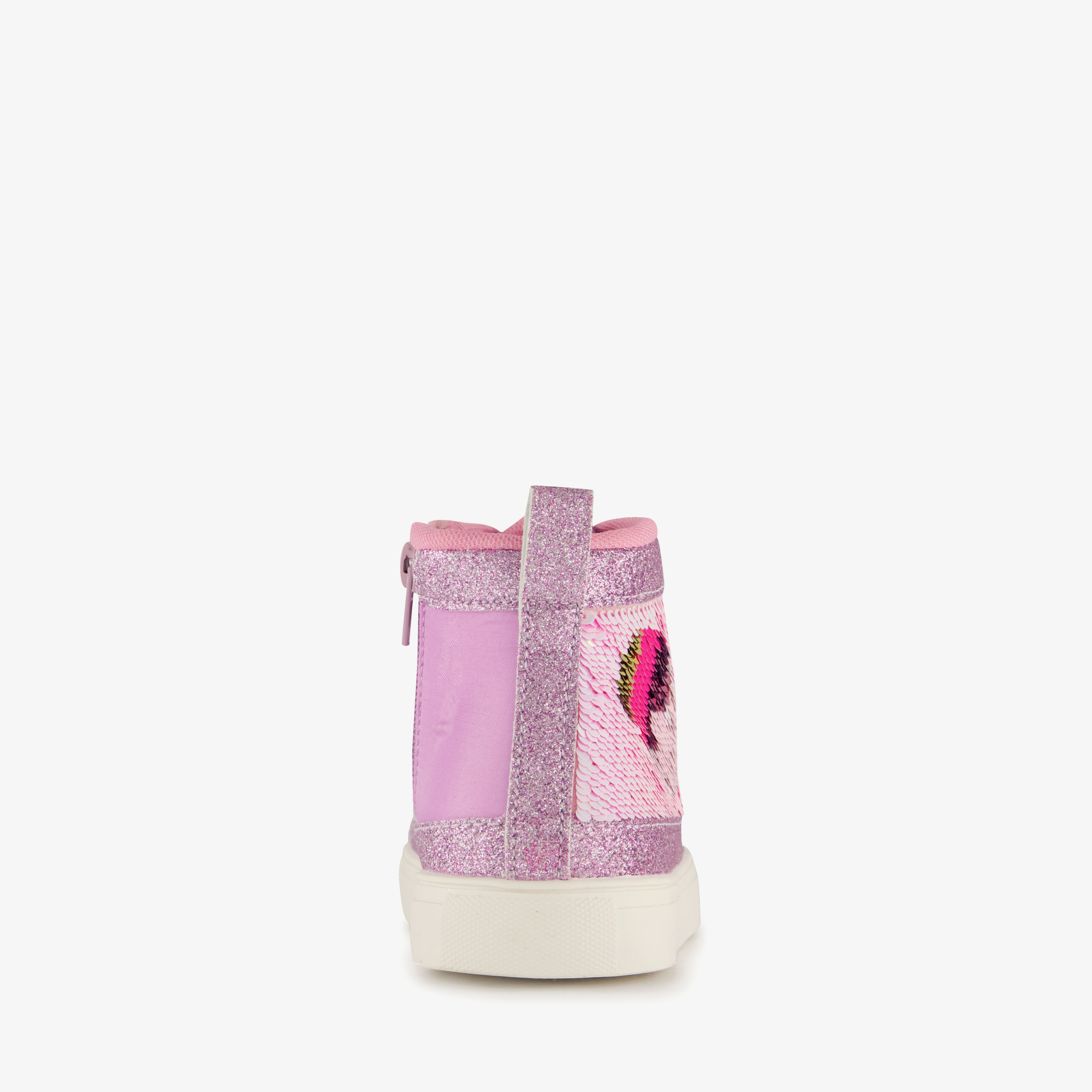 Blue Box hoge meisjes sneakers met glitters en pailletten roze – foto 2