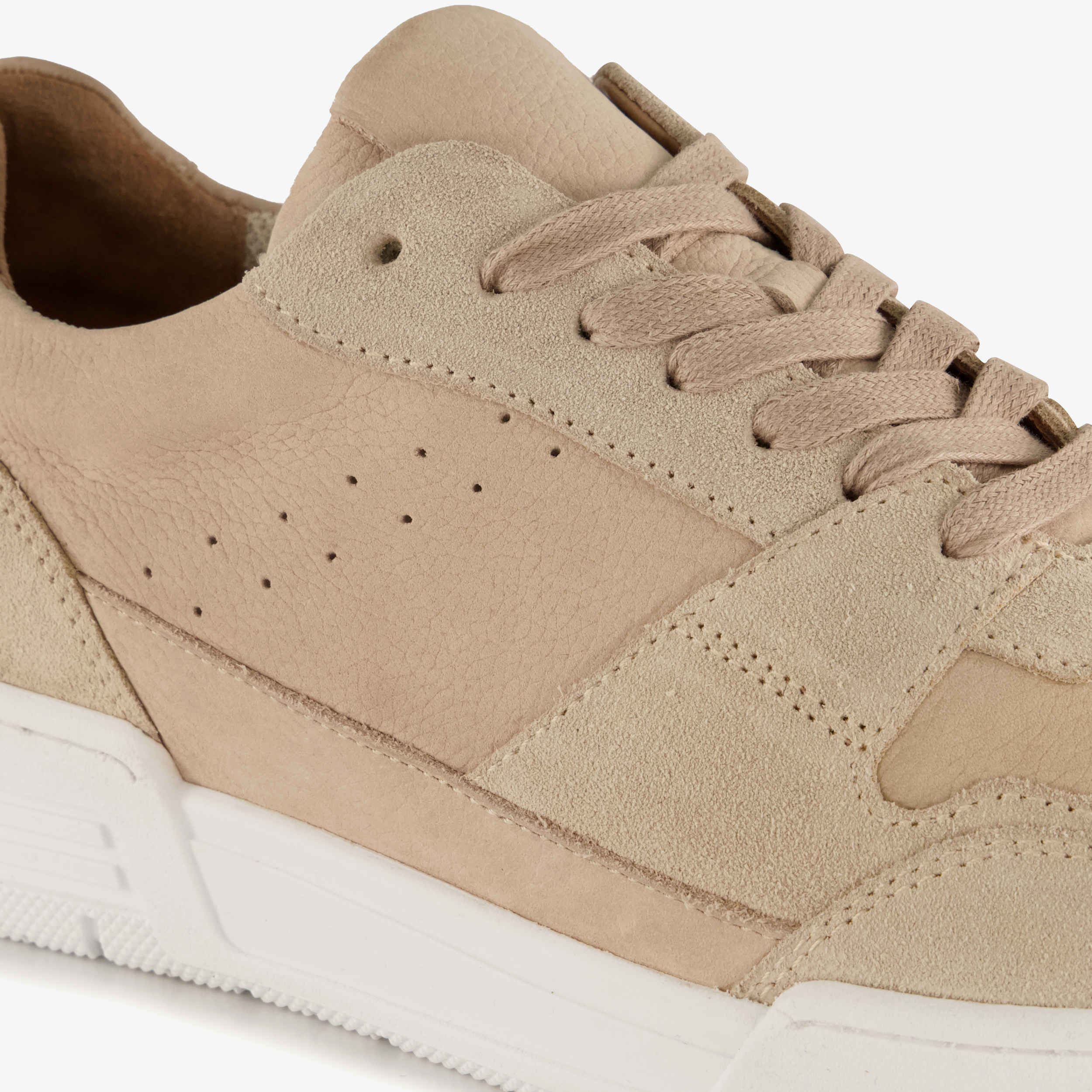 Van Beers leren heren sneakers beige wit – foto 5
