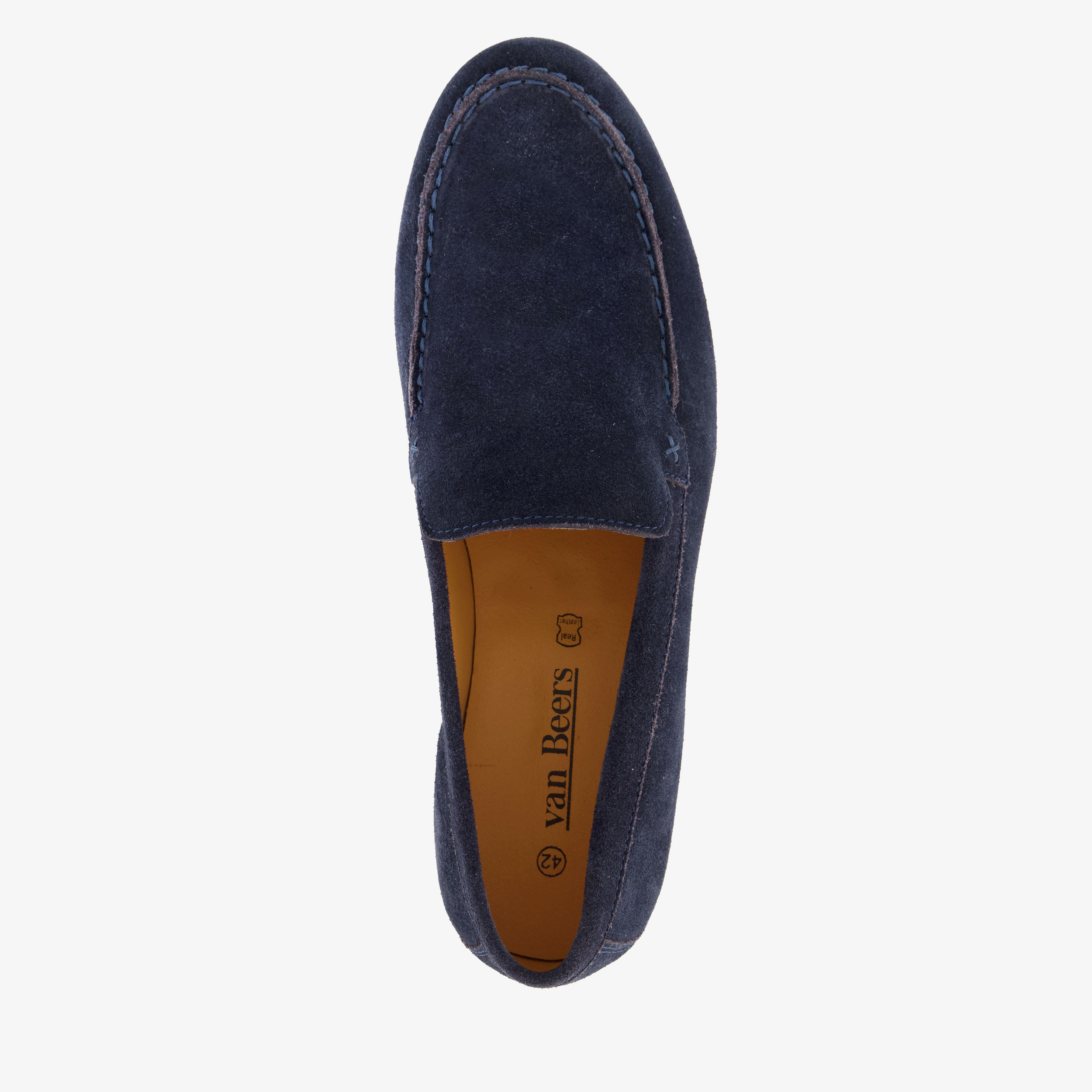 Van Beers suède heren instappers donkerblauw – foto 4