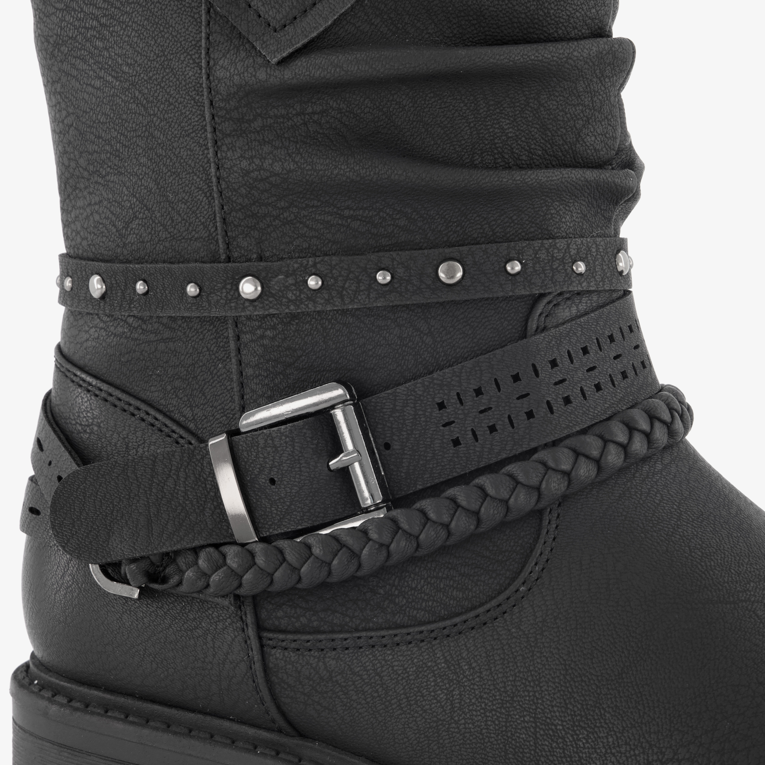 Blue Box dames boots met sierbandjes zwart enkellaarzen – foto 5