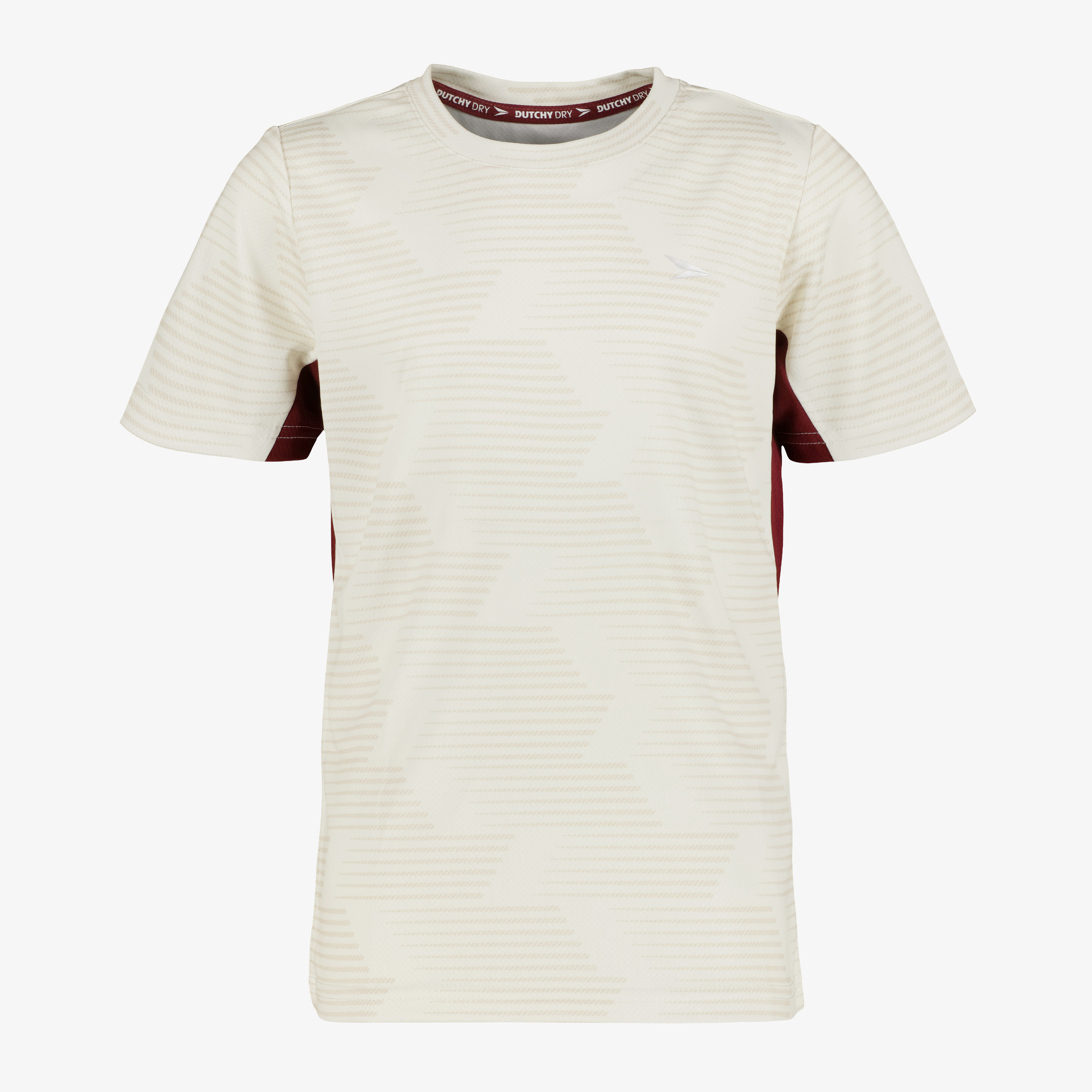 Dutchy kinder voetbal T-shirt ecru bordeaux meisjes sport & spel