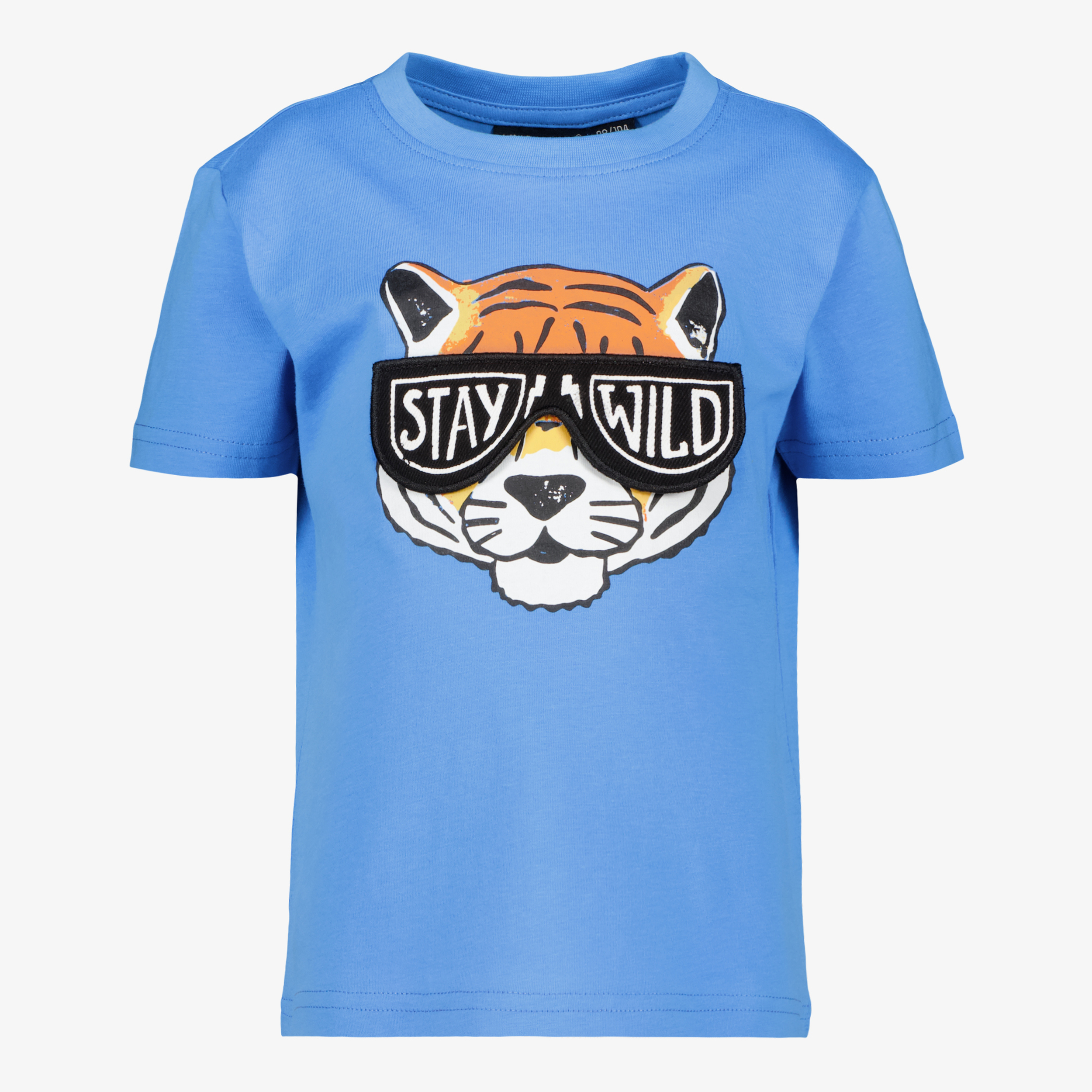 Unsigned jongens T-shirt met tijgerkop blauw Unsigned jongens T-shirt met tijgerkop blauw