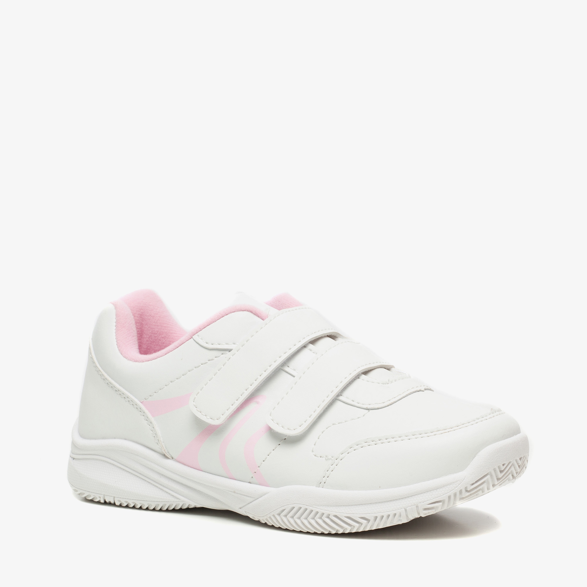Chicane kinder gymschoenen klittenband wit roze meisjes sneakers