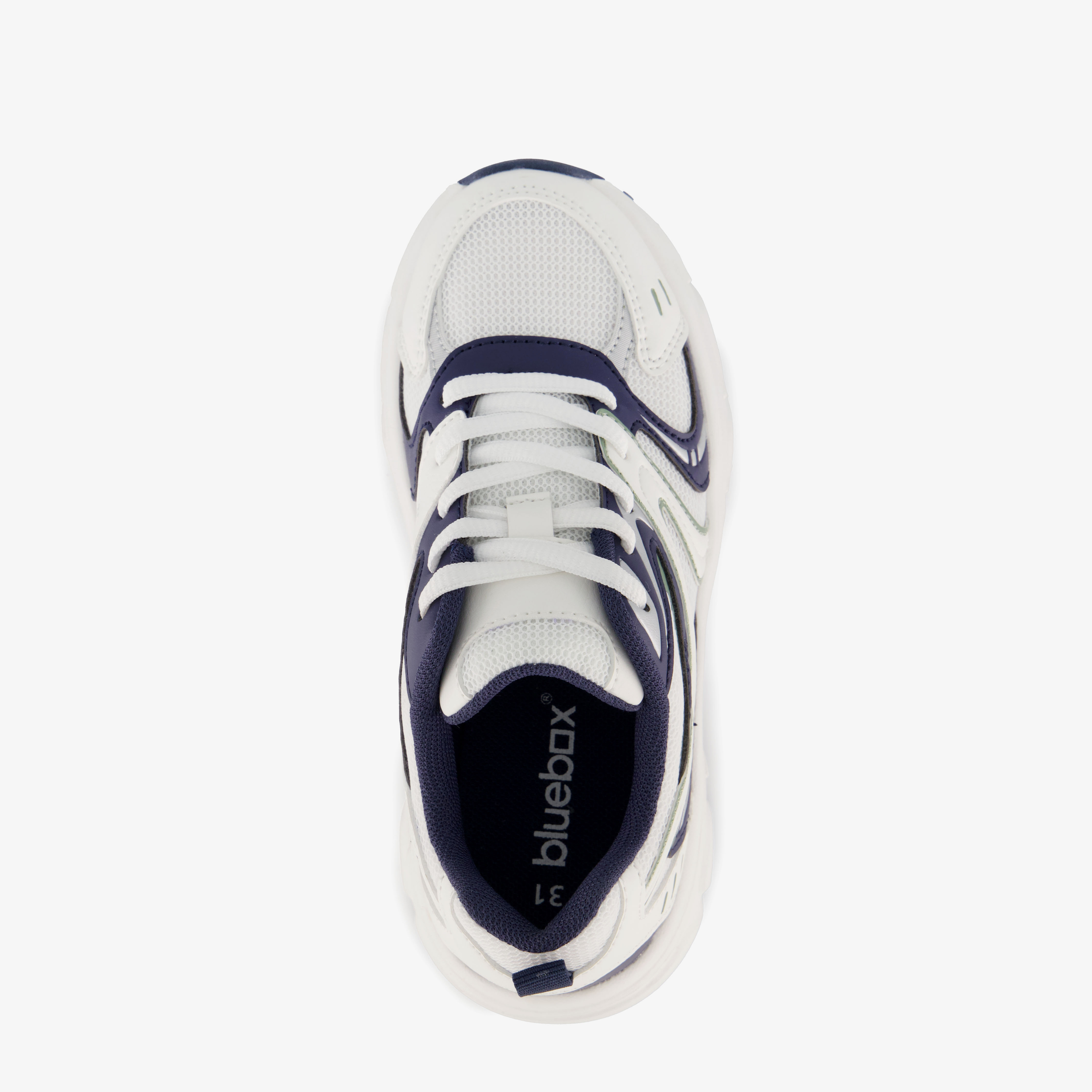 Blue Box jongens dad sneakers wit blauw – foto 4