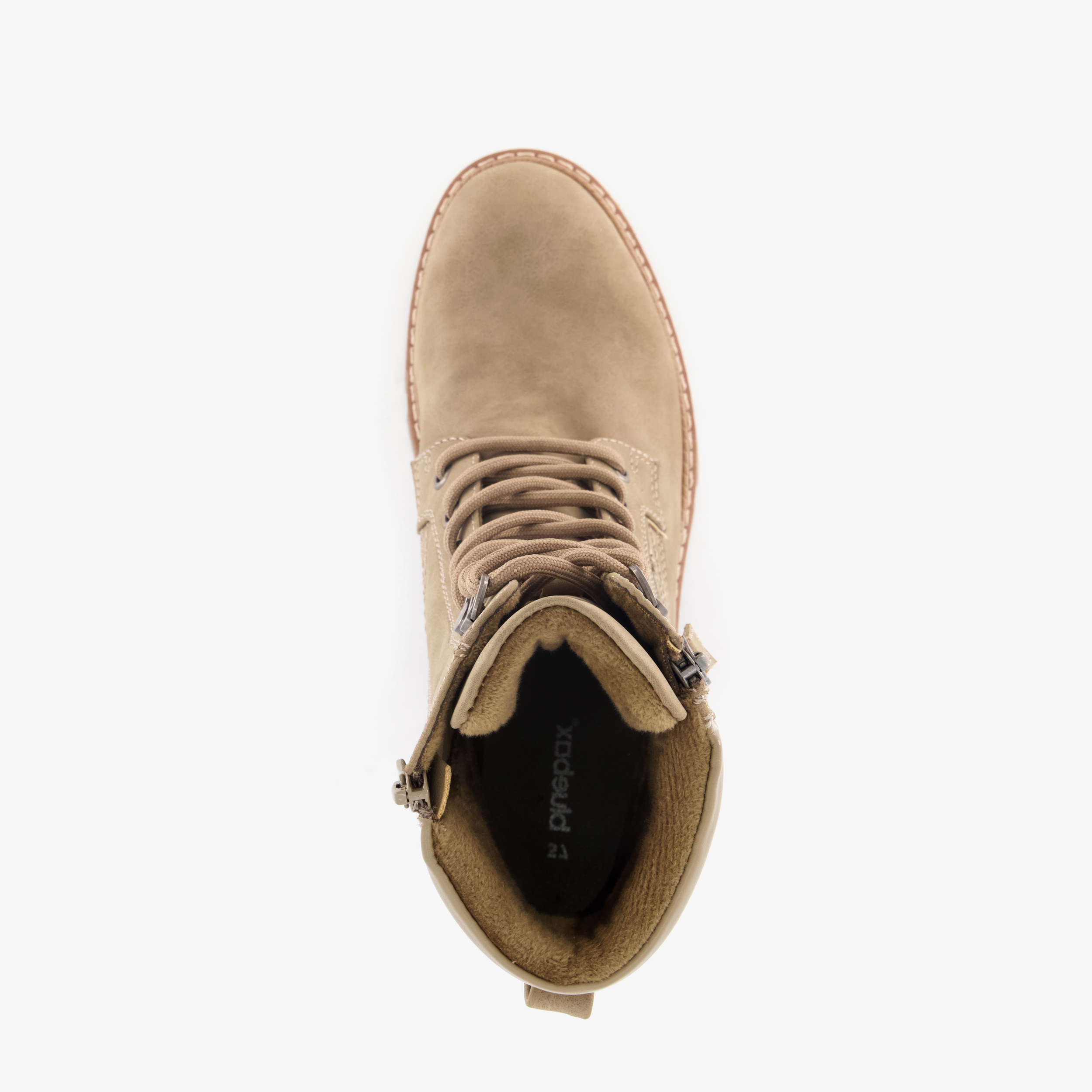 Blue Box dames veterboots met hak beige enkellaarzen – foto 4