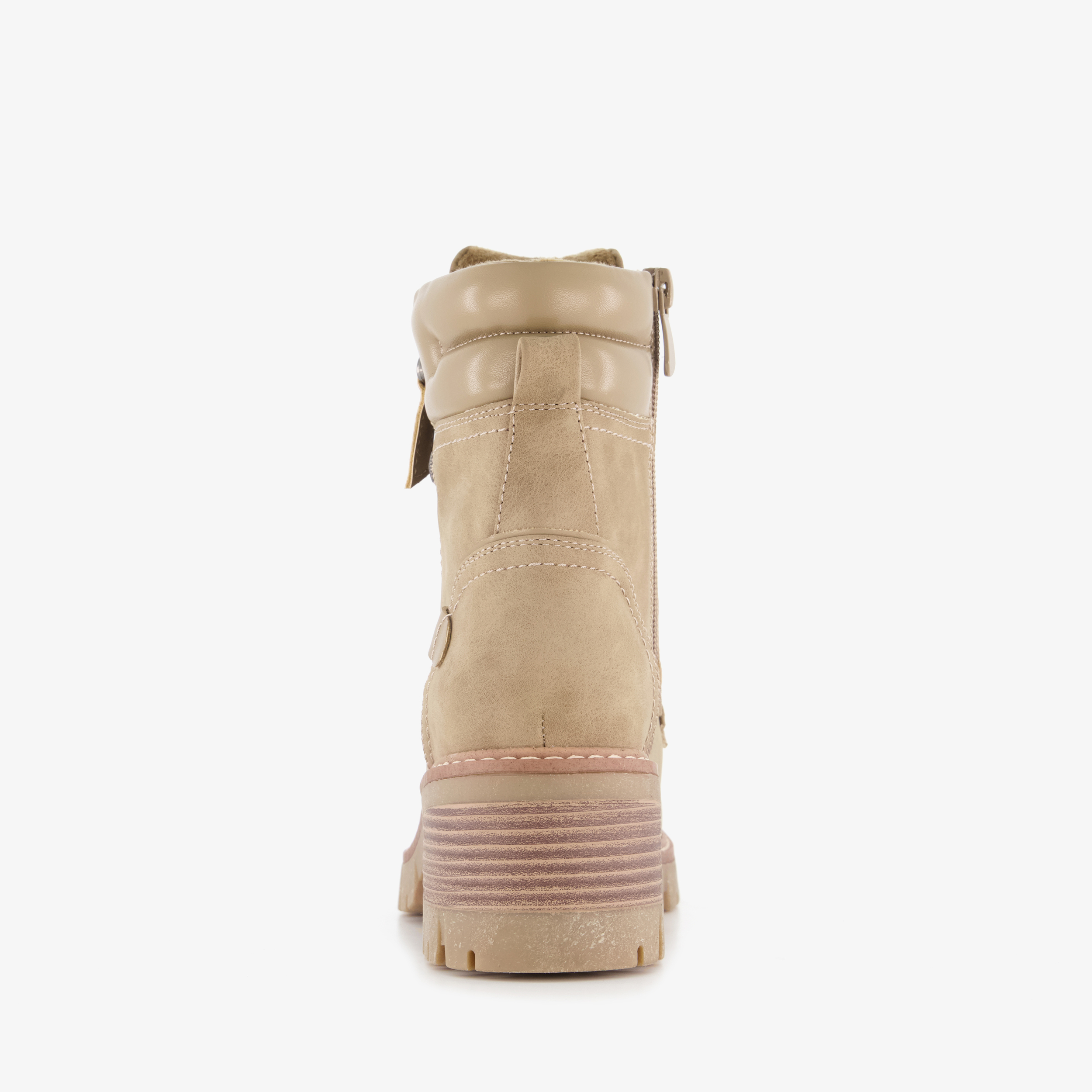 Blue Box dames veterboots met hak beige enkellaarzen – foto 2